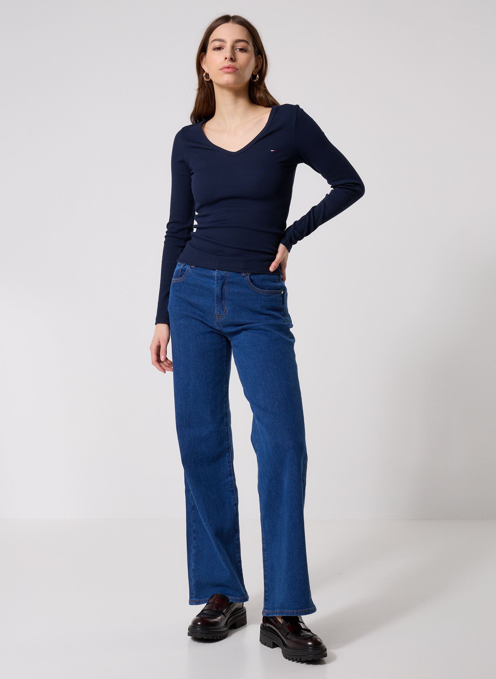 Tee-shirts manches longues Tjw Slim Essential R DW0DW17990 femme bleu Tommy Jeans Tee-shirts manches longues Tjw Slim Essential R DW0DW17990 femme bleu BLUE