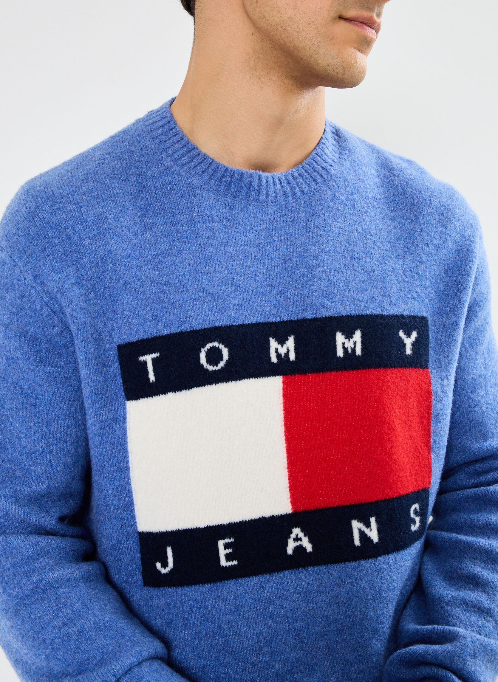 Pulls Tjm Reg Melange Flag DM0DM19442 homme bleu Tommy Jeans Pulls Tjm Reg Melange Flag DM0DM19442 homme bleu BLUE