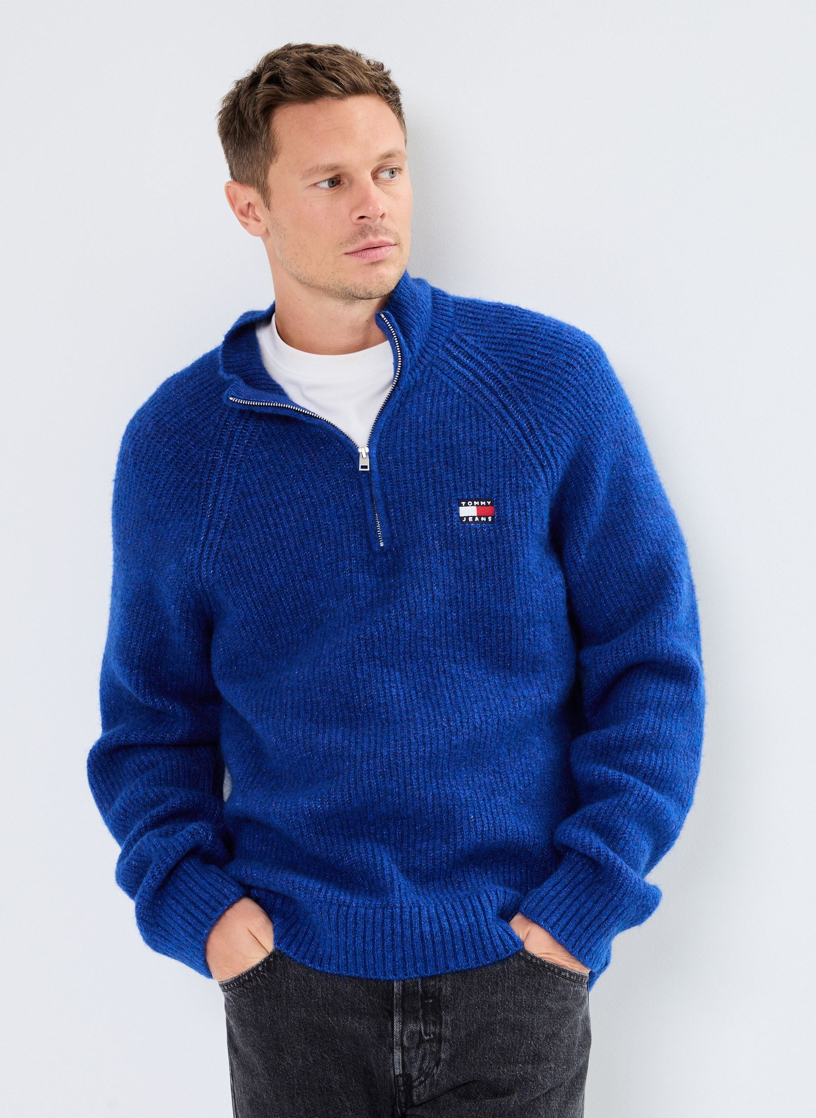 Pulls Tjm Reg 1/4 Zip Ragl DM0DM19437 homme bleu Tommy Jeans Pulls Tjm Reg 1/4 Zip Ragl DM0DM19437 homme bleu BLUE
