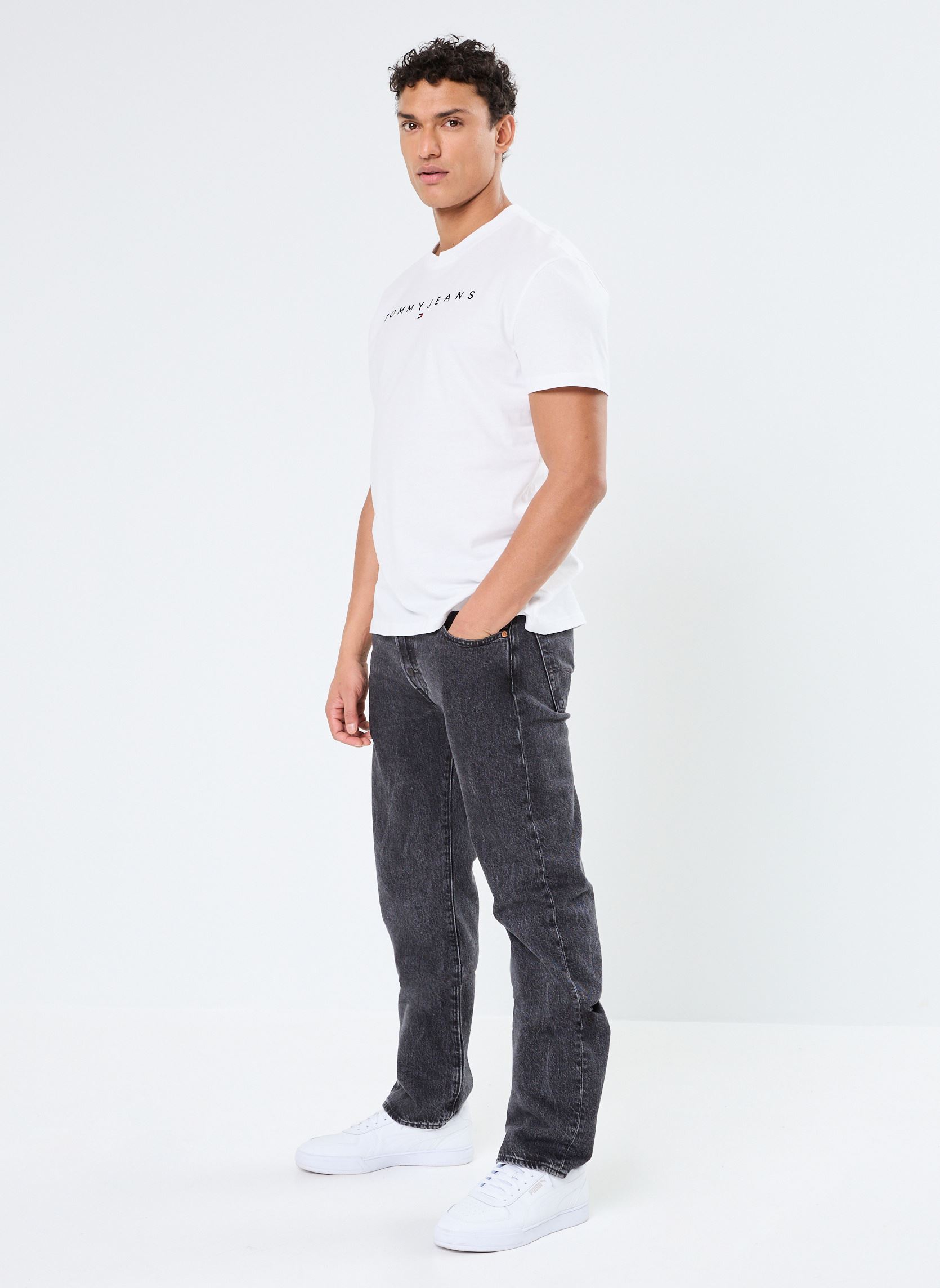 Tee-shirts manches courtes Tjm Reg Linear Logo DM0DM20744 homme blanc Tommy Jeans Tee-shirts manches courtes Tjm Reg Linear Logo DM0DM20744 homme blanc WHITE