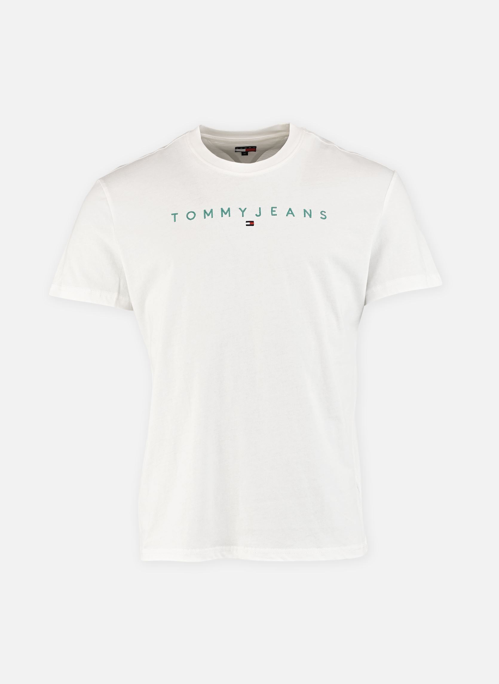 T shirt Tommy Jeans TEE SHIRT TJM REG LINEAR LOGO ECRU / BAHAMA EU - vue 2