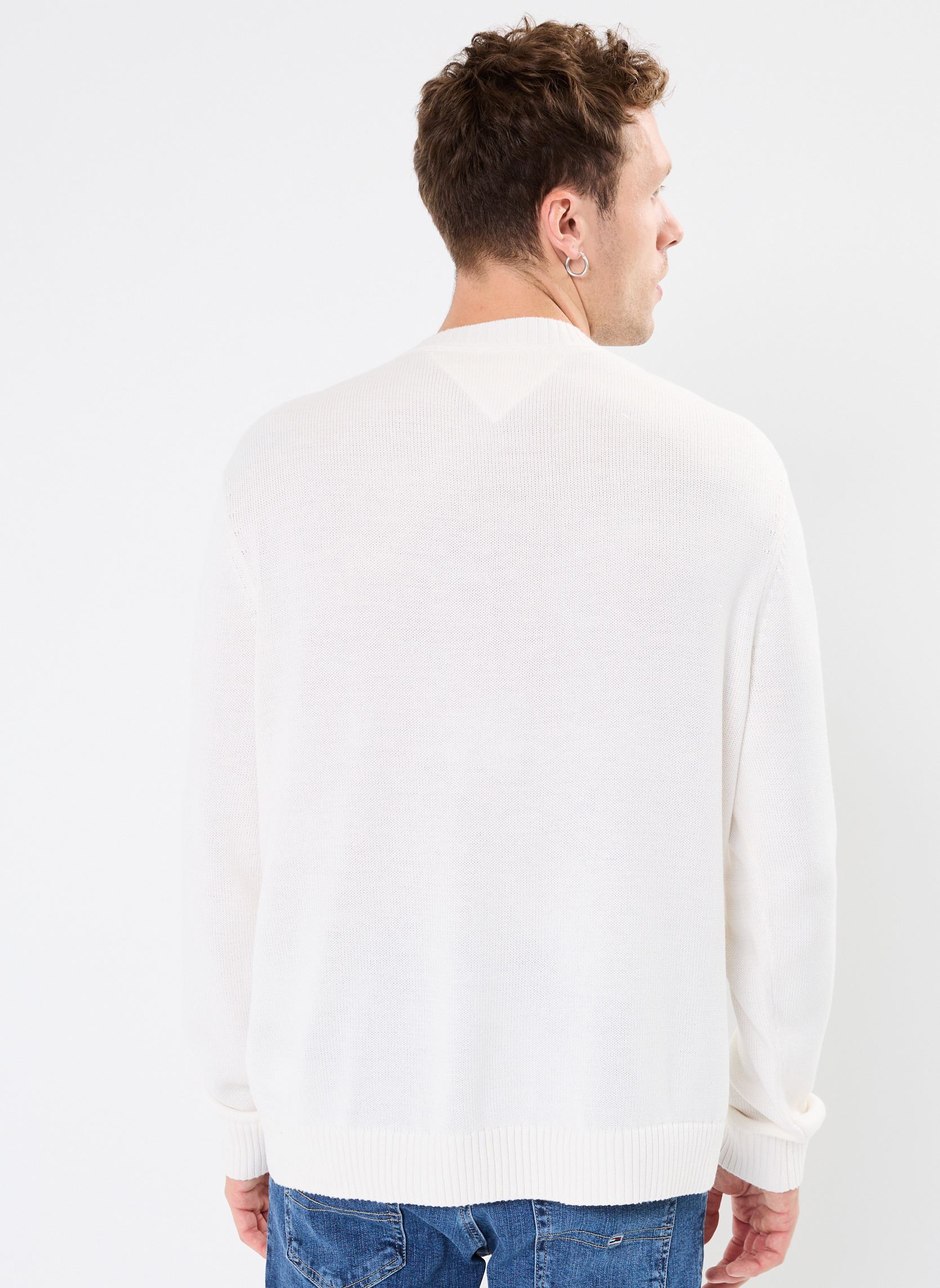 Pullover Tjm Reg Badge Sweate DM0DM20706 herren weiß Tommy Jeans Pullover Tjm Reg Badge Sweate DM0DM20706 herren weiß WHITE