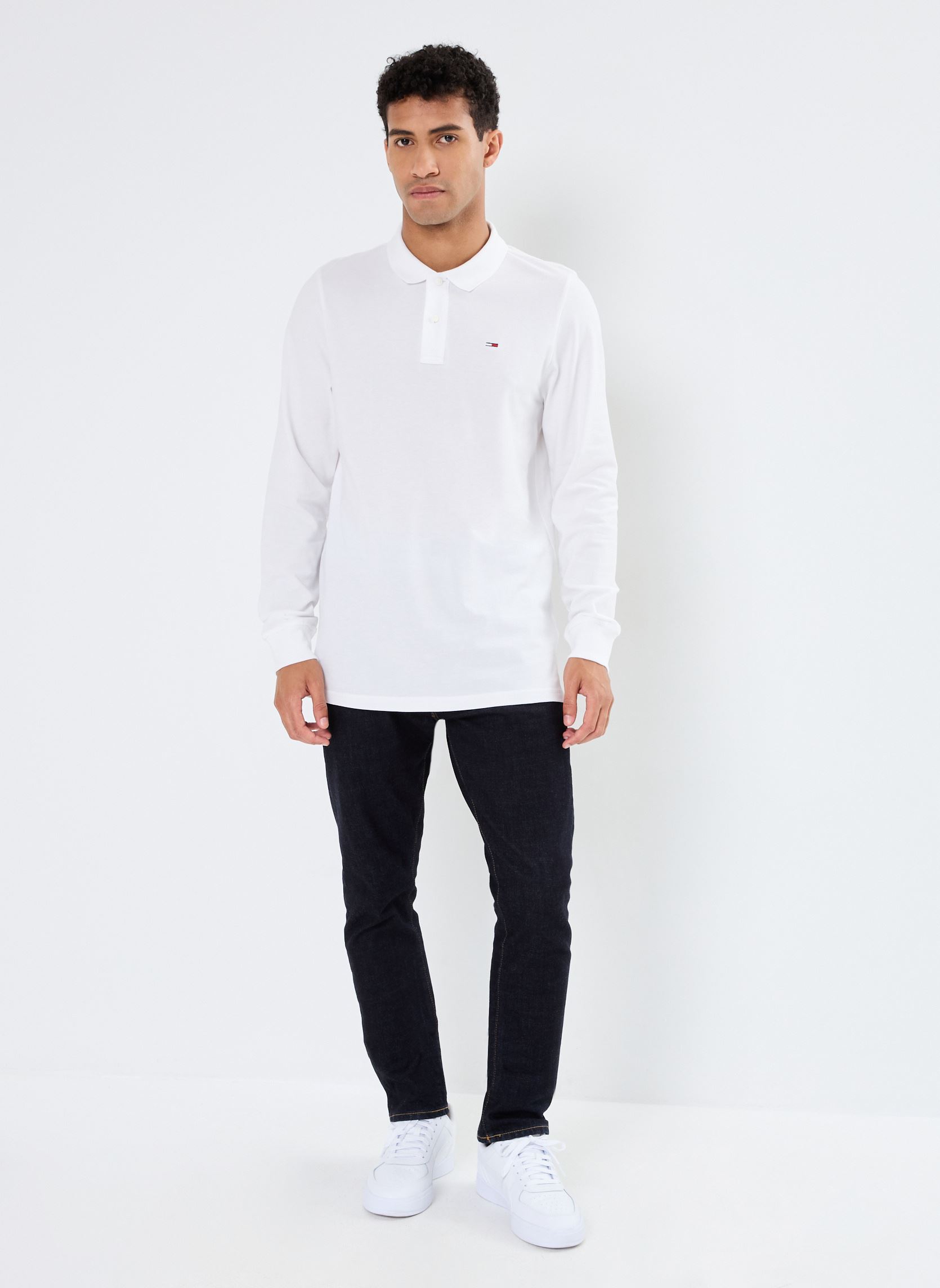 Polos manches courtes Tjm Slim Placket Ls DM0DM18309 homme blanc Tommy Jeans Polos manches courtes Tjm Slim Placket Ls DM0DM18309 homme blanc WHITE