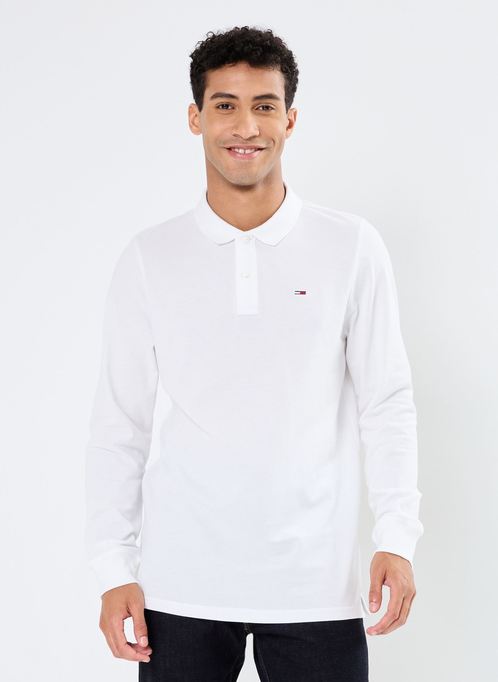 Polos manches courtes Tjm Slim Placket Ls DM0DM18309 homme blanc Tommy Jeans Polos manches courtes Tjm Slim Placket Ls DM0DM18309 homme blanc WHITE