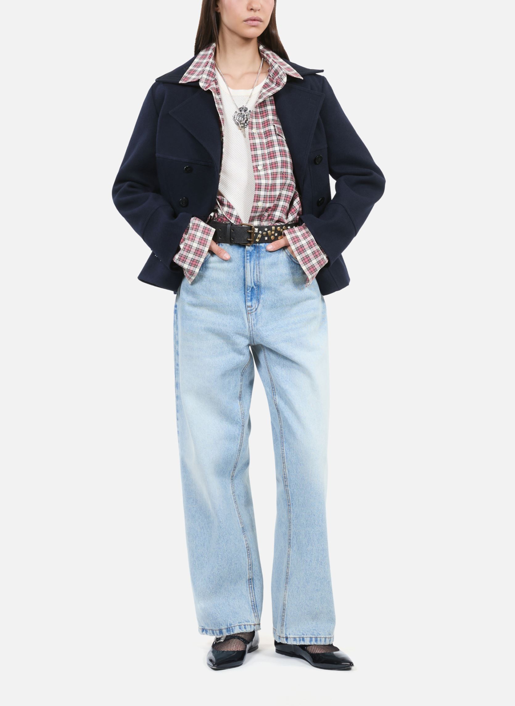 Manteaux FMAN29001K femme bleu The Kooples Manteaux FMAN29001K femme bleu NAV03
