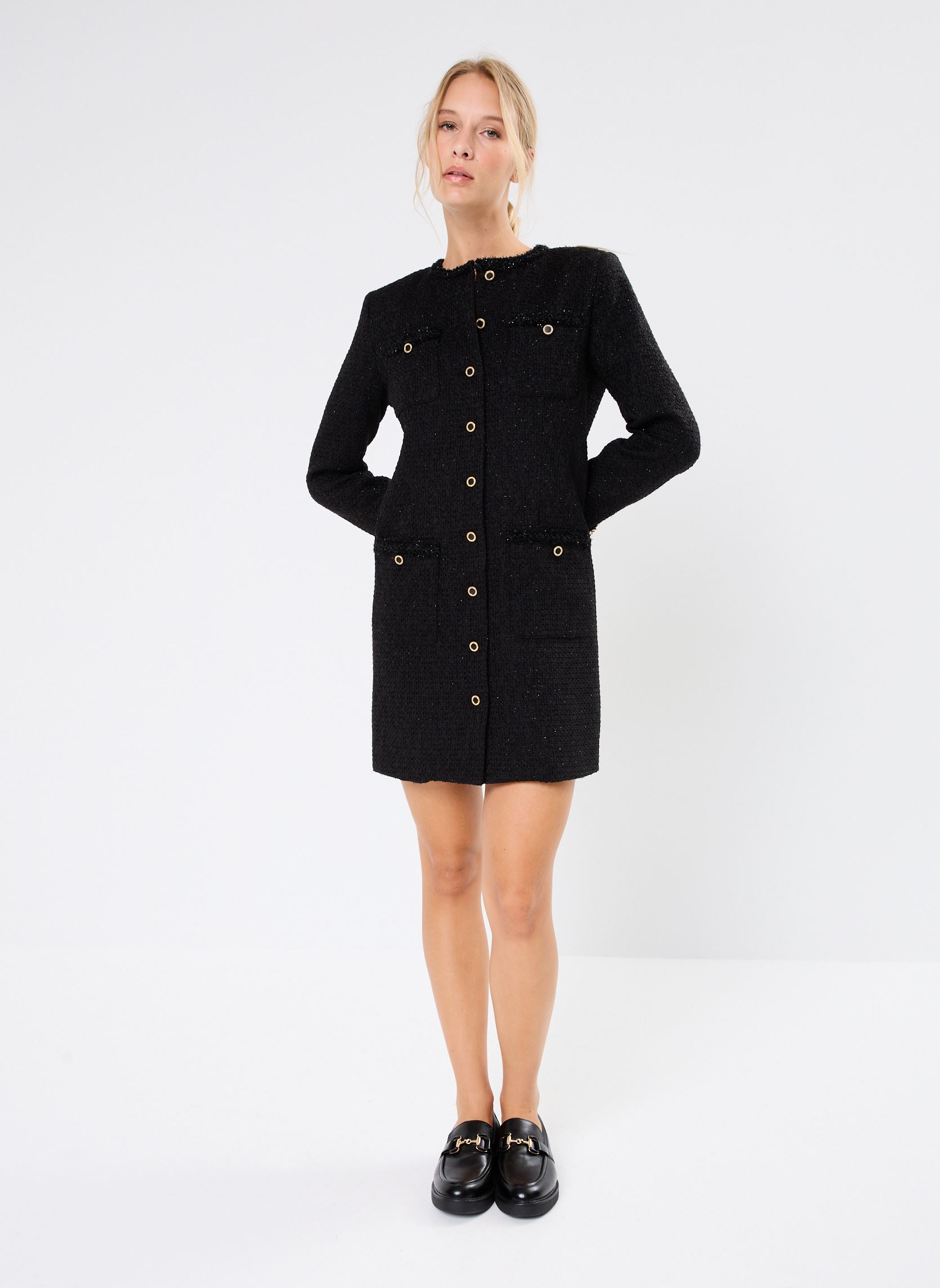Robes FROB29103K femme noir The Kooples Robes FROB29103K femme noir BLA01