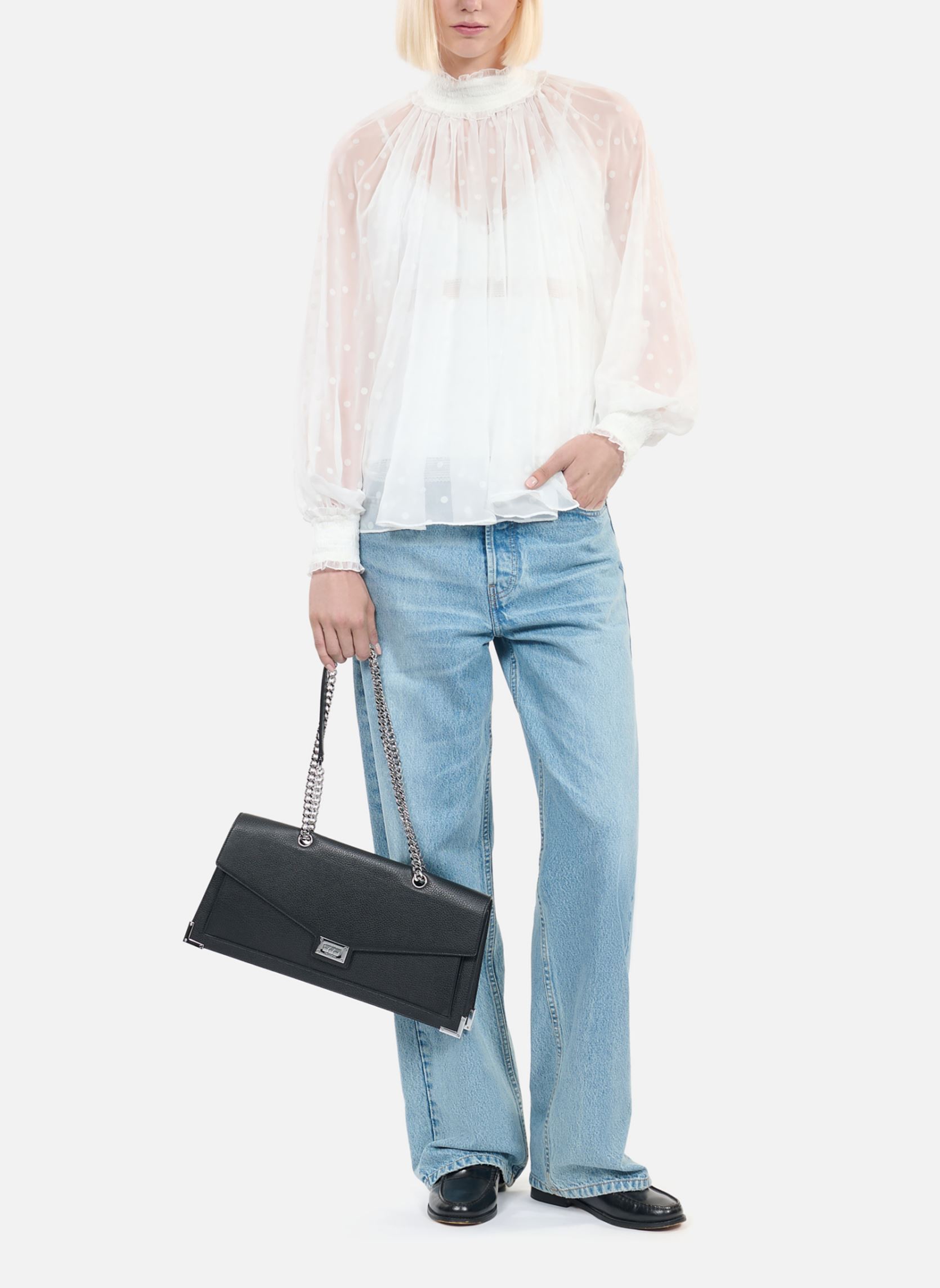 Langarm-Blusen FTOP29030K damen weiß The Kooples Langarm-Blusen FTOP29030K damen weiß ECR01