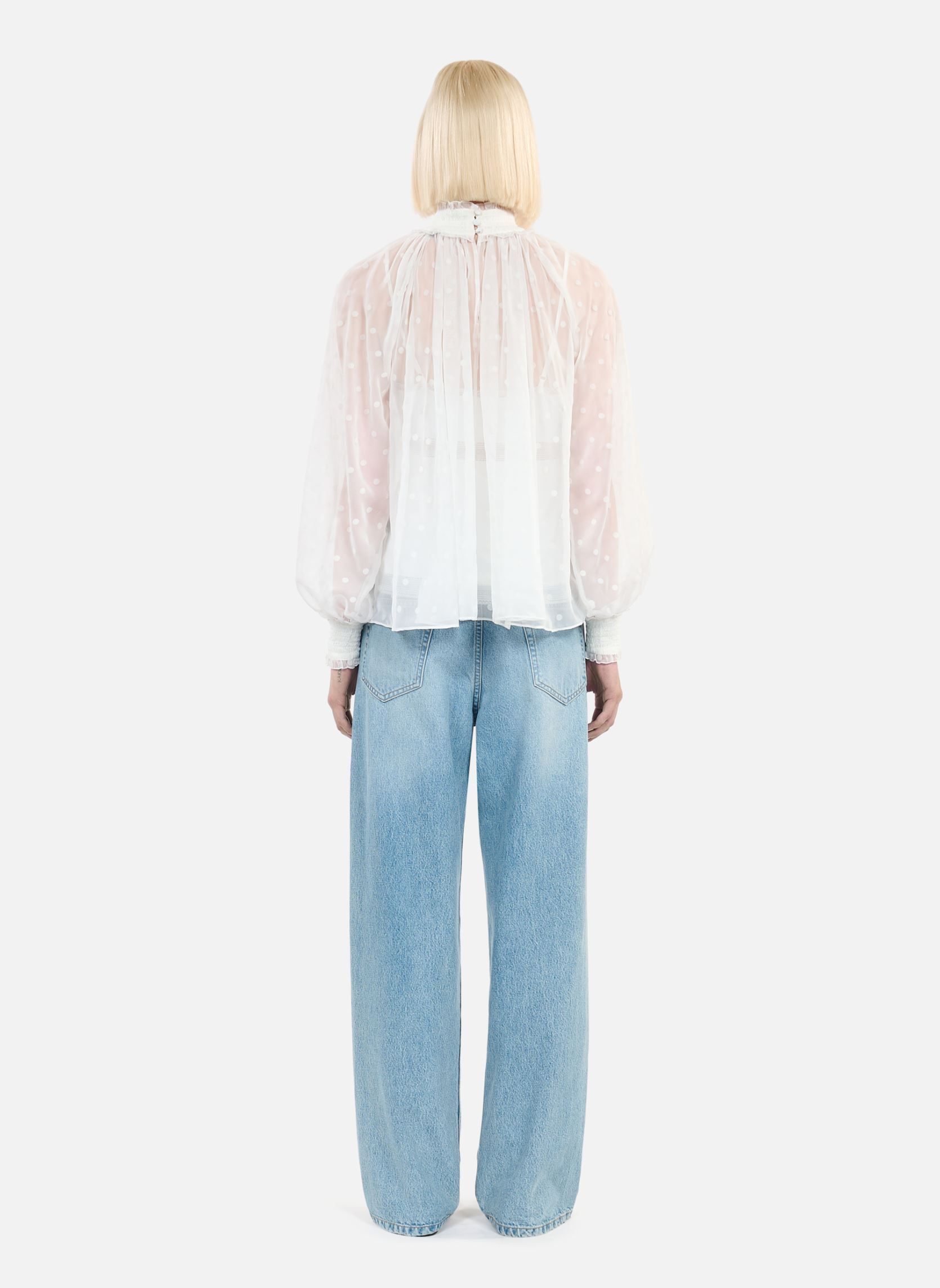 Langarm-Blusen FTOP29030K damen weiß The Kooples Langarm-Blusen FTOP29030K damen weiß ECR01