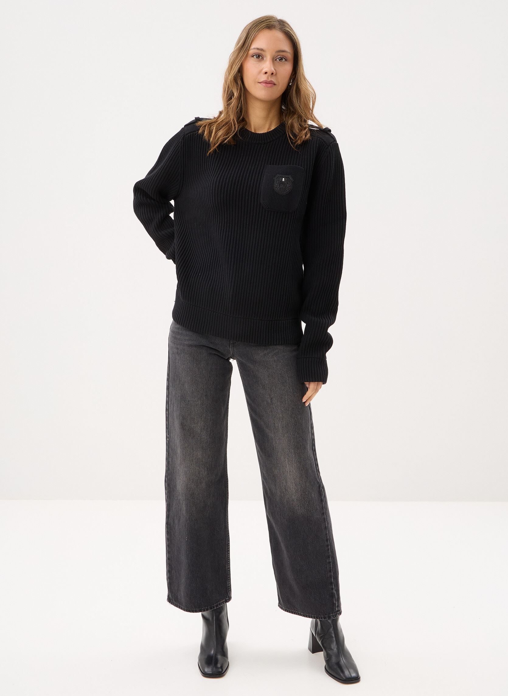 Pulls HPUL29007K femme noir The Kooples Pulls HPUL29007K femme noir BLA01