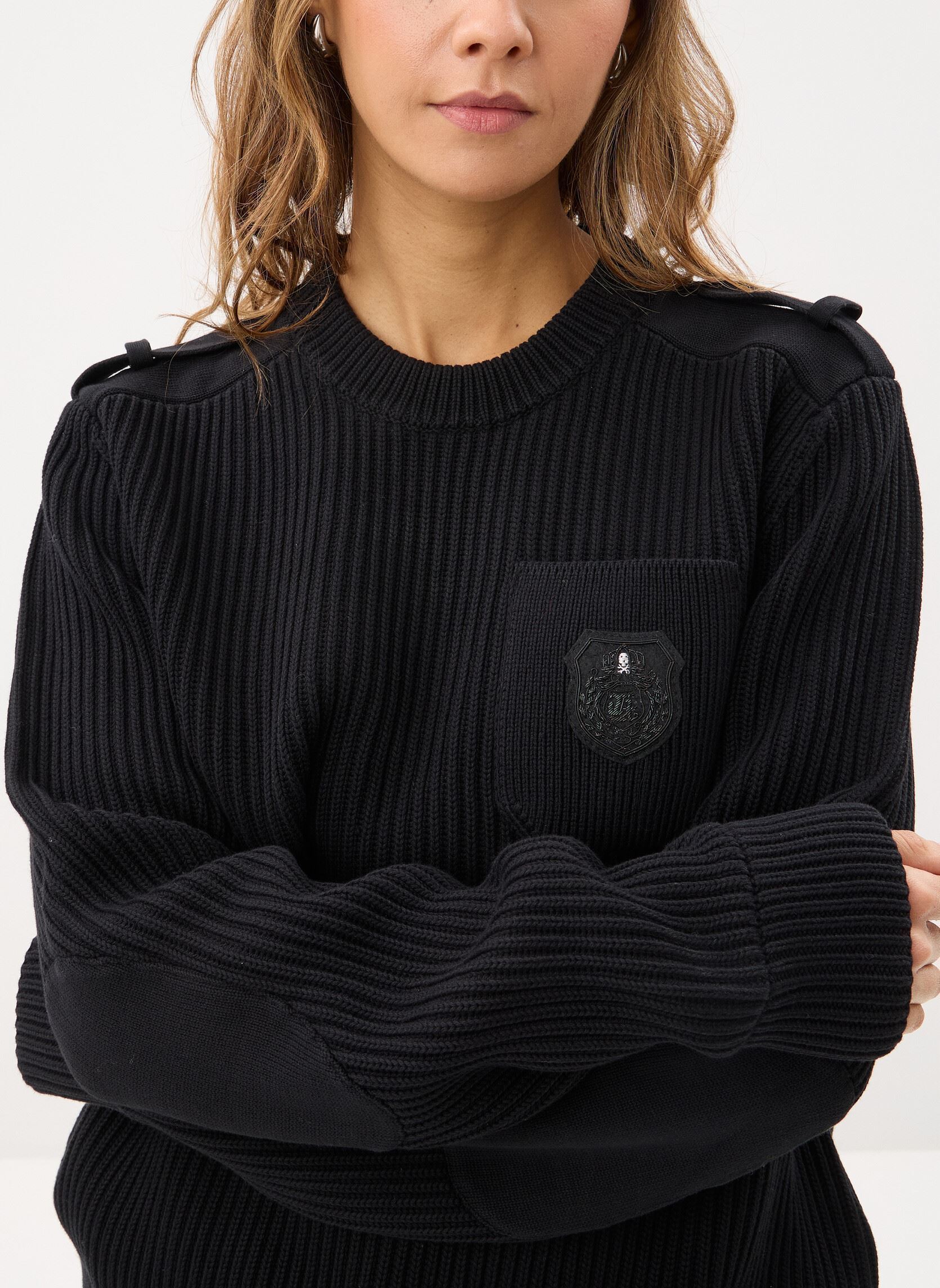 Pulls HPUL29007K femme noir The Kooples Pulls HPUL29007K femme noir BLA01