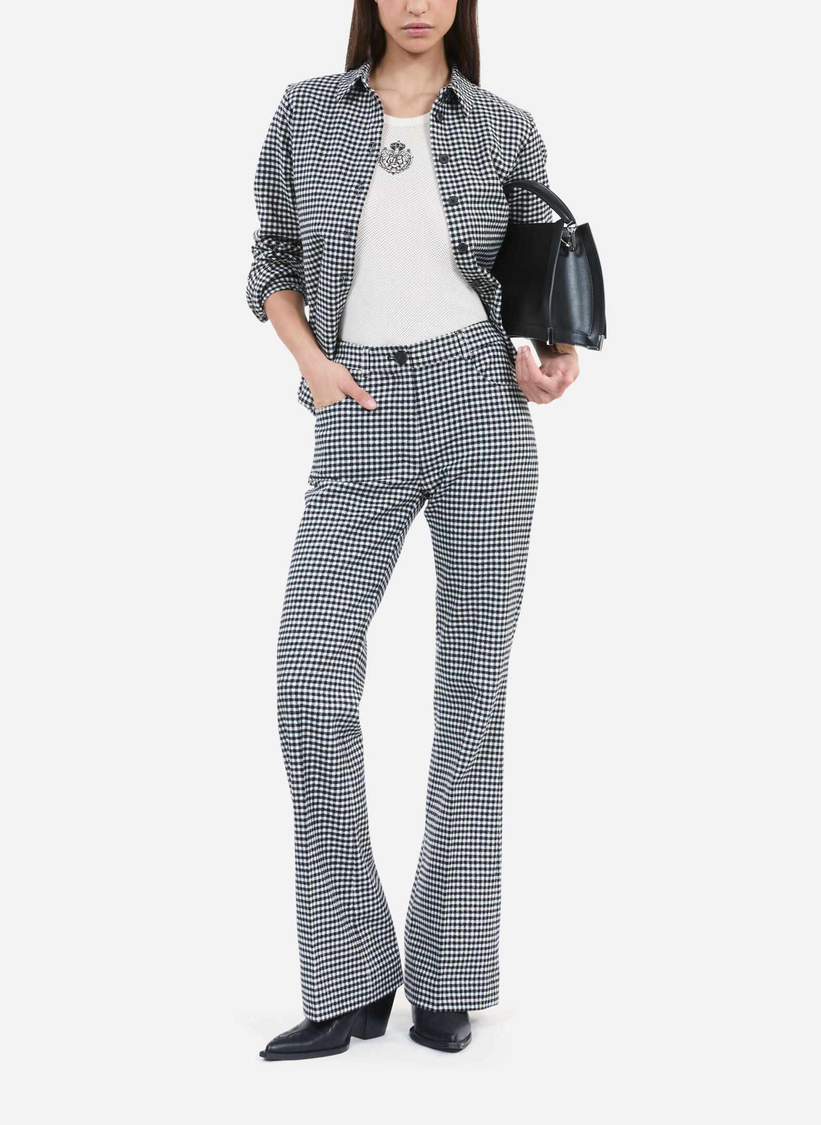 Pantalons droit FPAN29037K femme noir The Kooples Pantalons droit FPAN29037K femme noir BLA09