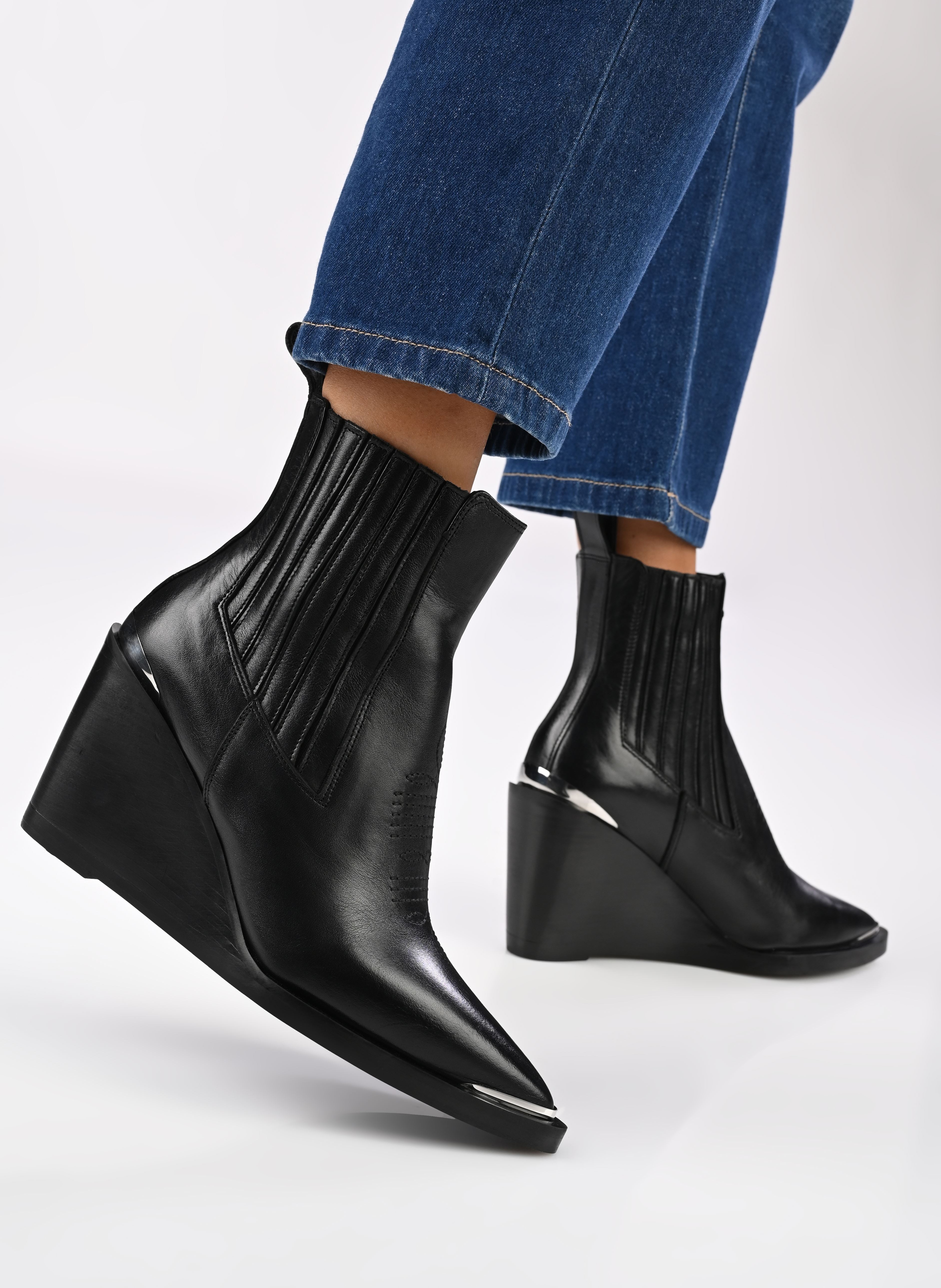 Cowboy-Stiefeletten AFCH29014K damen schwarz The Kooples Cowboy-Stiefeletten AFCH29014K damen schwarz BLA01