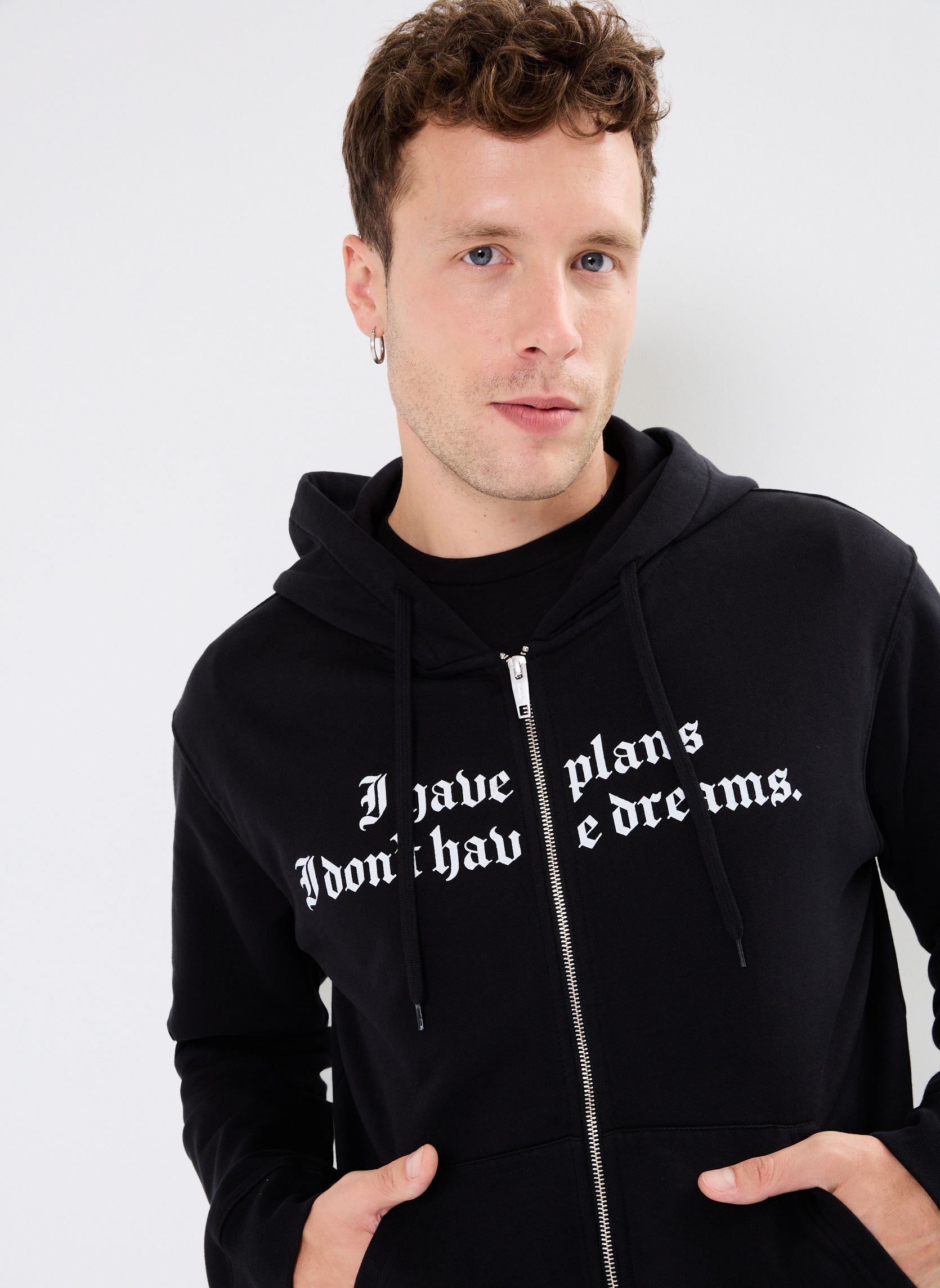 Sweats zippés HSWE29028K homme noir The Kooples Sweats zippés HSWE29028K homme noir BLA55