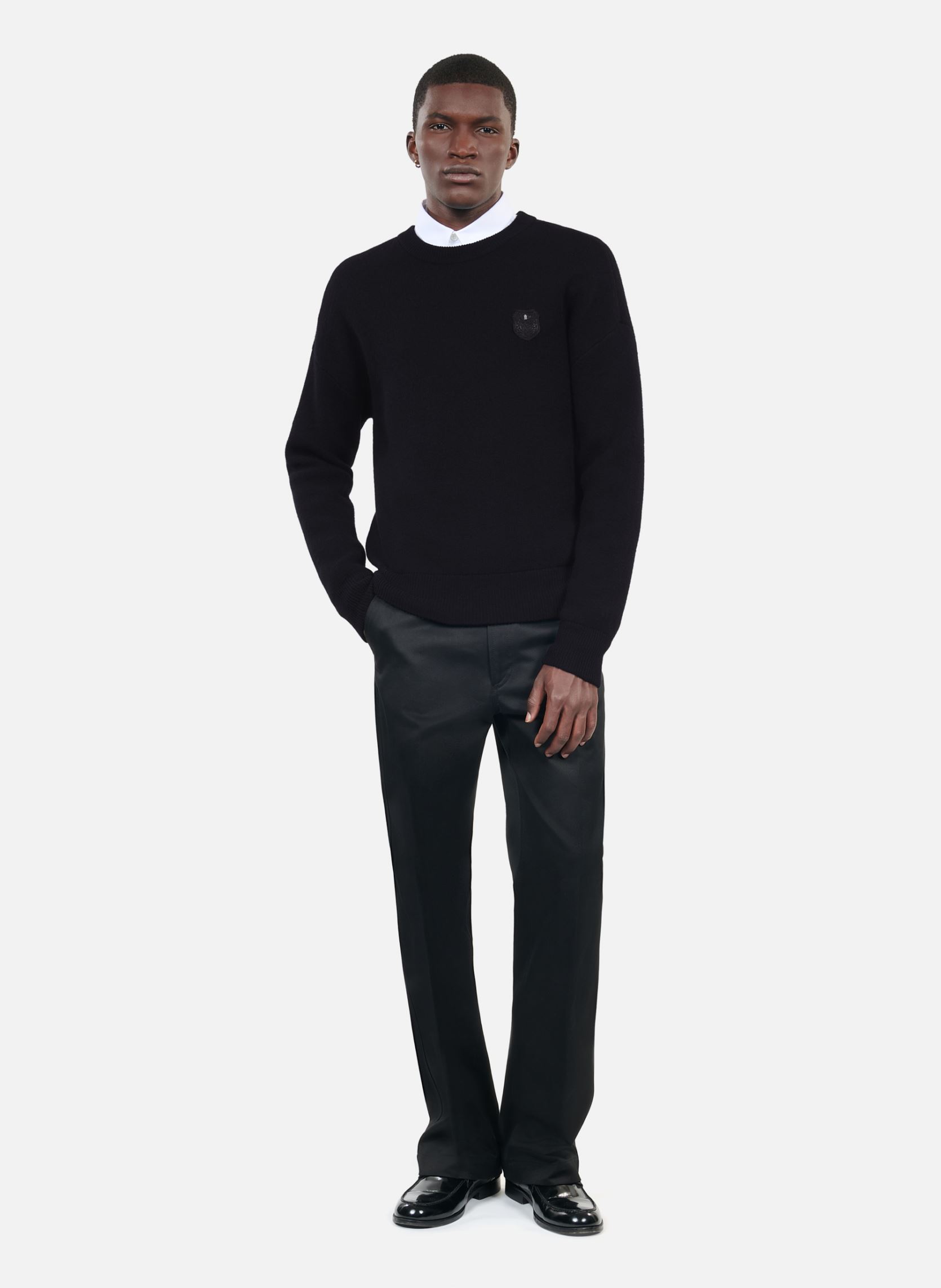 Pulls HPUL29018K homme noir The Kooples Pulls HPUL29018K homme noir BLA01