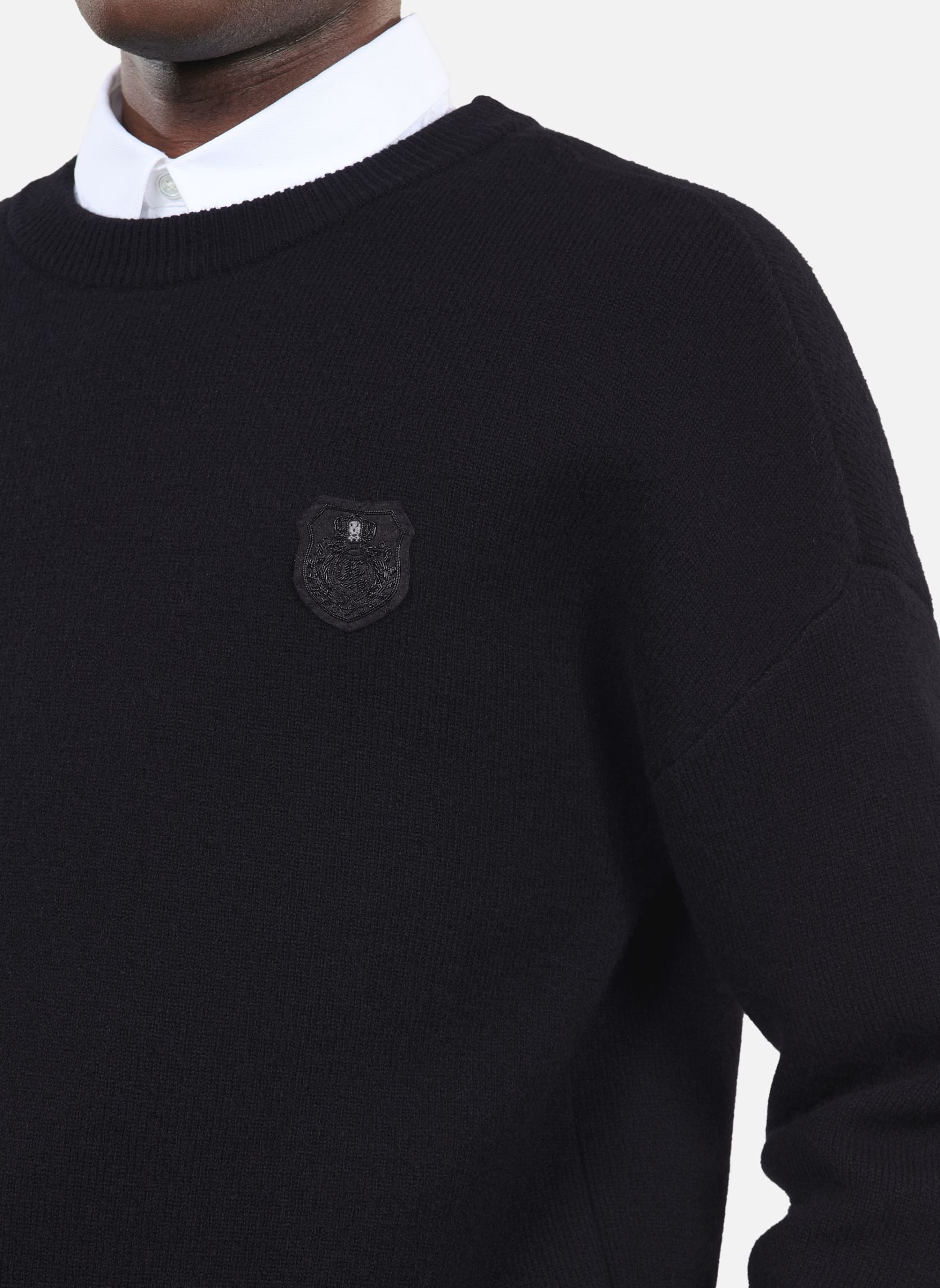 Pulls HPUL29018K homme noir The Kooples Pulls HPUL29018K homme noir BLA01