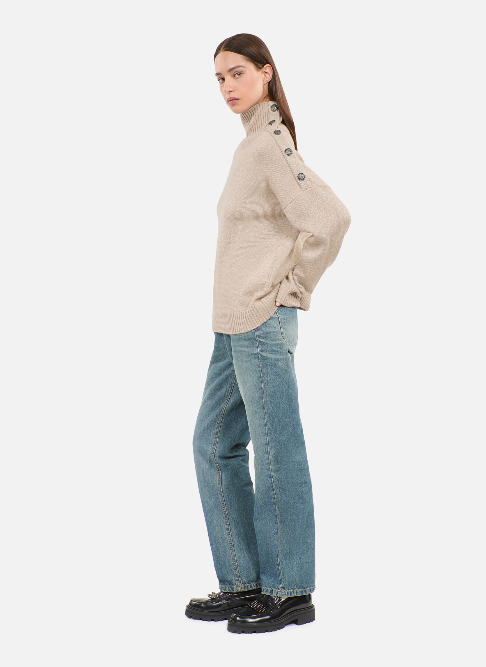 Pulls FPUL29100K femme beige The Kooples Pulls FPUL29100K femme beige CAM01