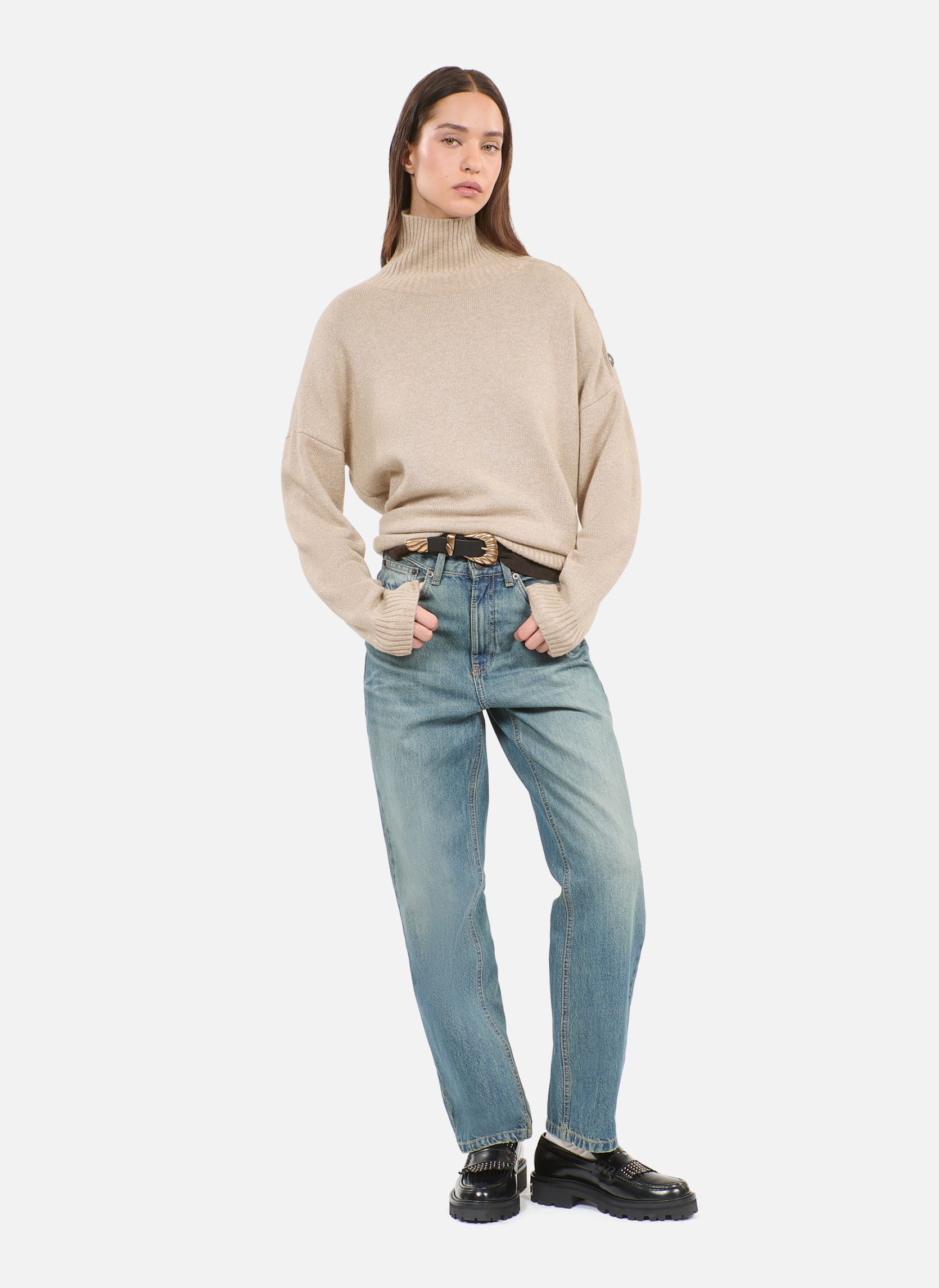 Pulls FPUL29100K femme beige The Kooples Pulls FPUL29100K femme beige CAM01