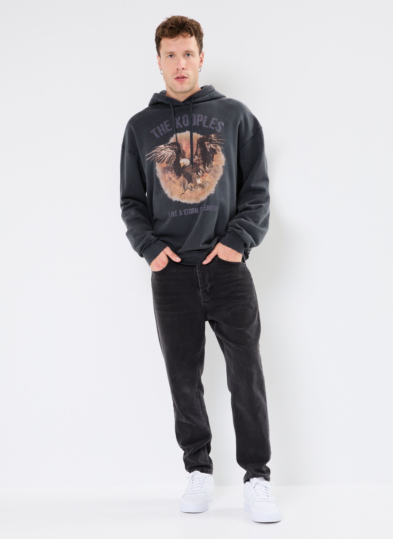 Sweats à capuche HSWE29023K homme noir The Kooples Sweats à capuche HSWE29023K homme noir BLA55