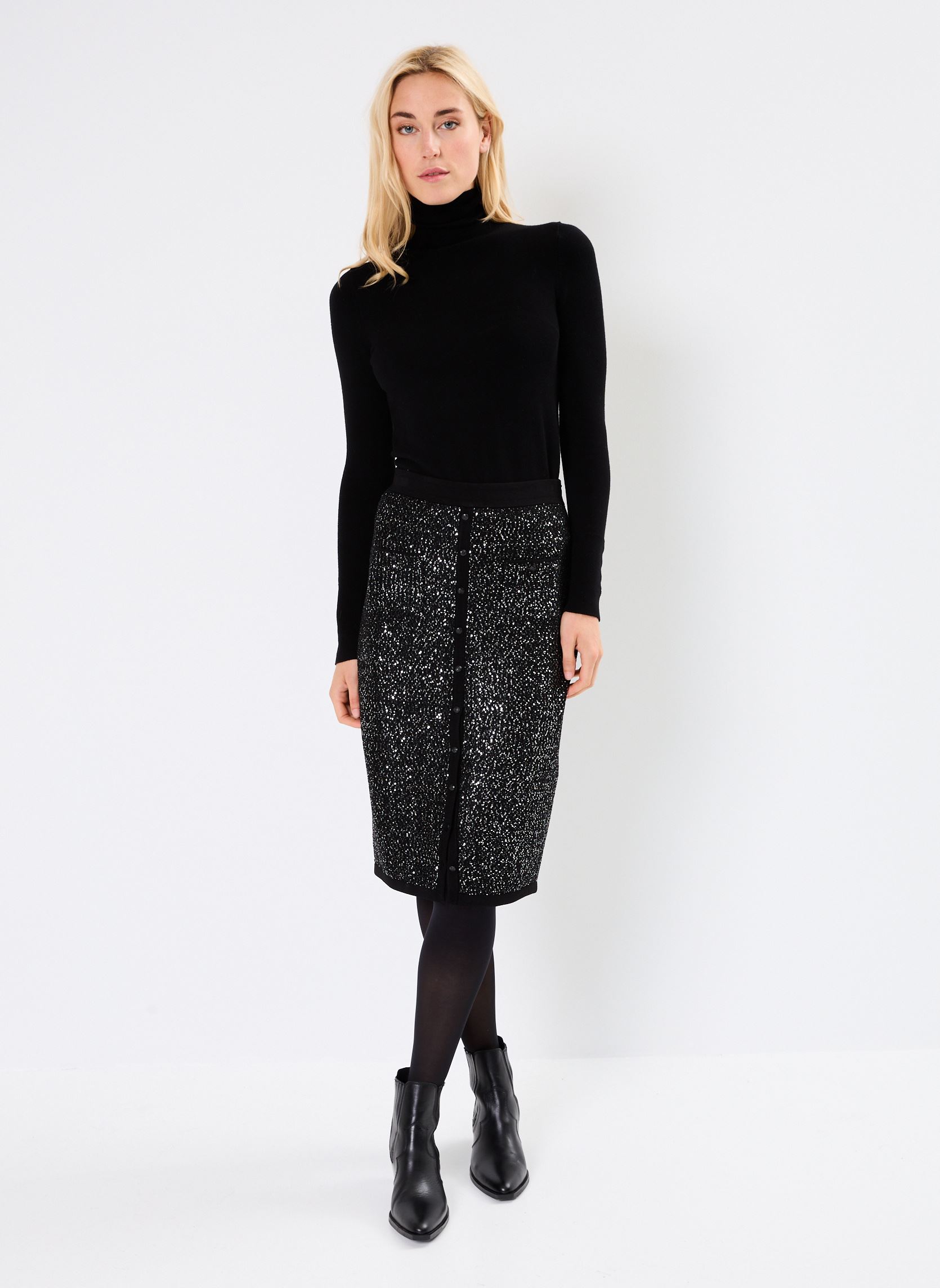 Jupes courtes FJUP29044K femme noir The Kooples Jupes courtes FJUP29044K femme noir BLA01