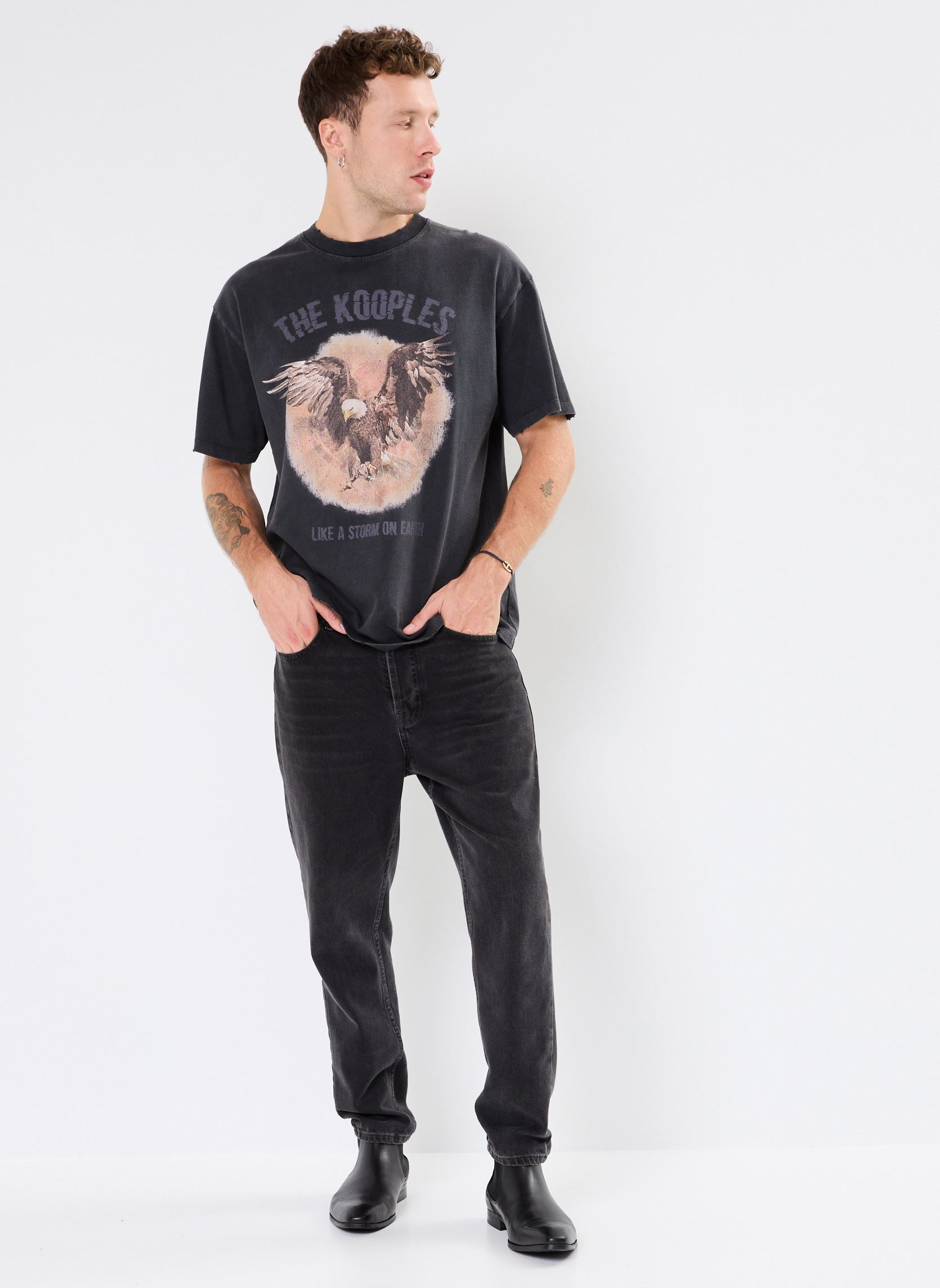 Tee-shirts manches courtes HTSC29023K homme noir The Kooples Tee-shirts manches courtes HTSC29023K homme noir BLA55