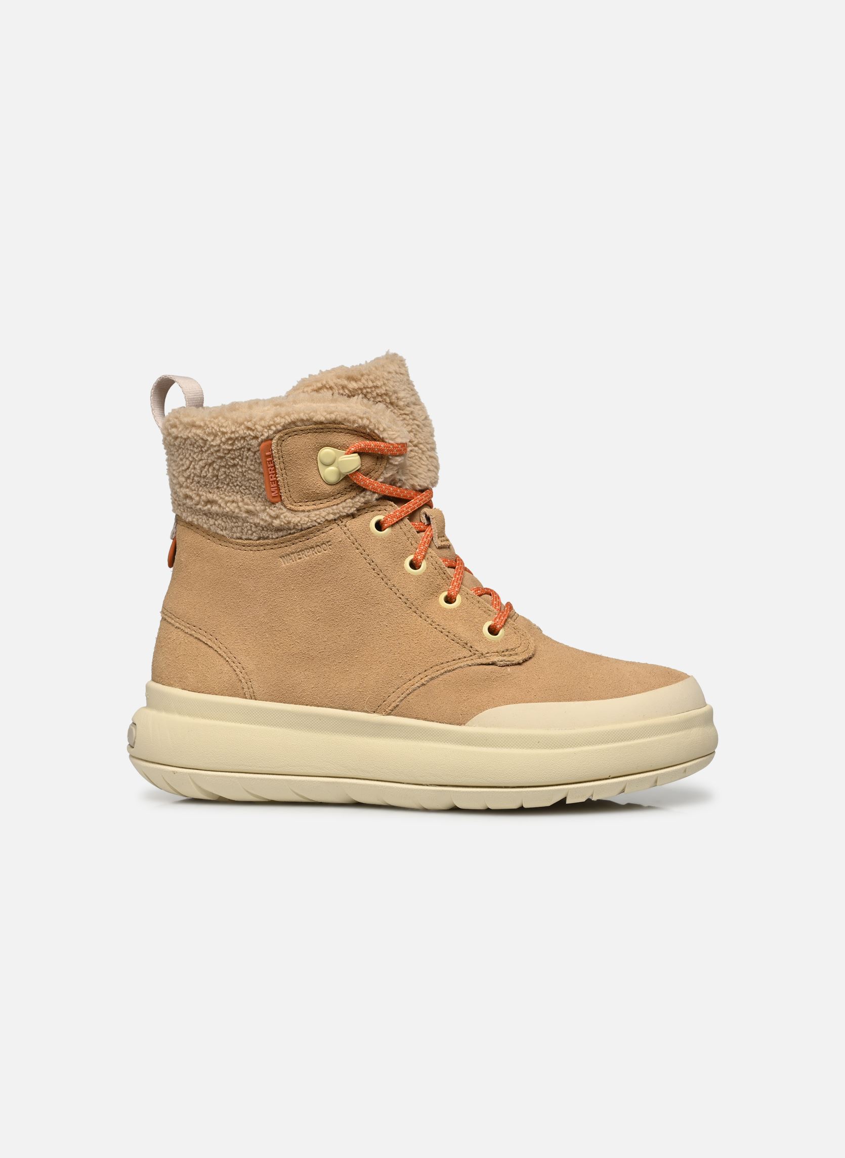 Gefütterte Stiefeletten MARQUETTE THERMO LACE WP damen braun Merrell Gefütterte Stiefeletten MARQUETTE THERMO LACE WP damen braun Tan