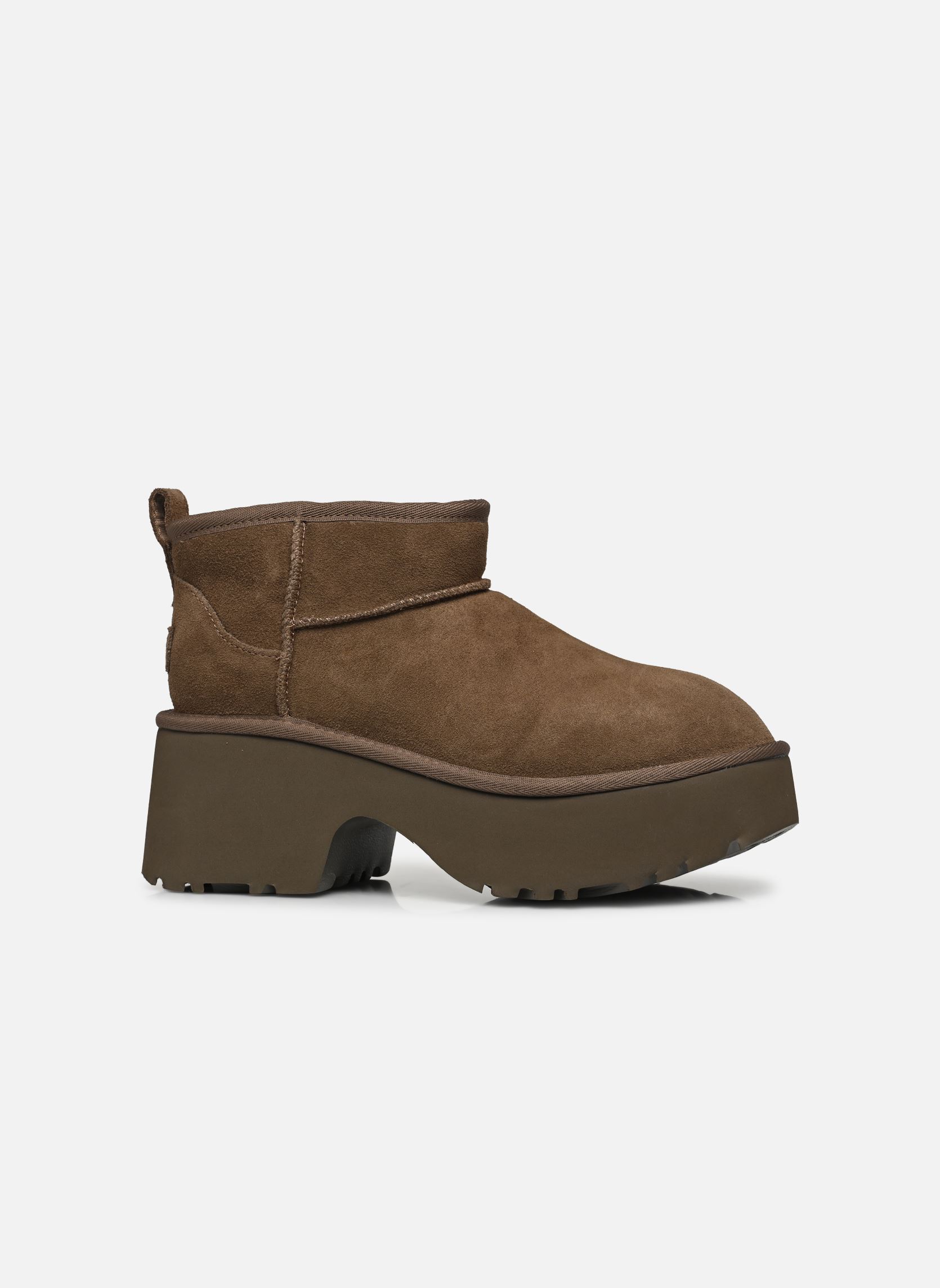 Gefütterte Stiefeletten W CLASSIC ULTRA MINI NEW HEIGHTS damen braun UGG Gefütterte Stiefeletten W CLASSIC ULTRA MINI NEW HEIGHTS damen braun HICKORY