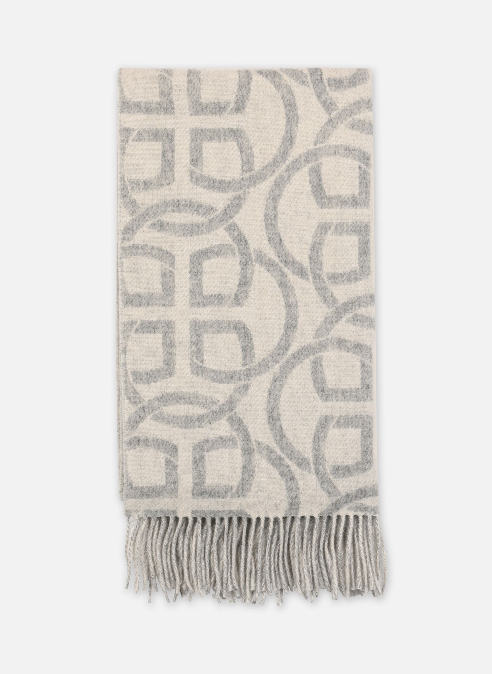 Sjaals G Pattern Wool Scarf dames wit GANT Sjaals G Pattern Wool Scarf dames wit CREME