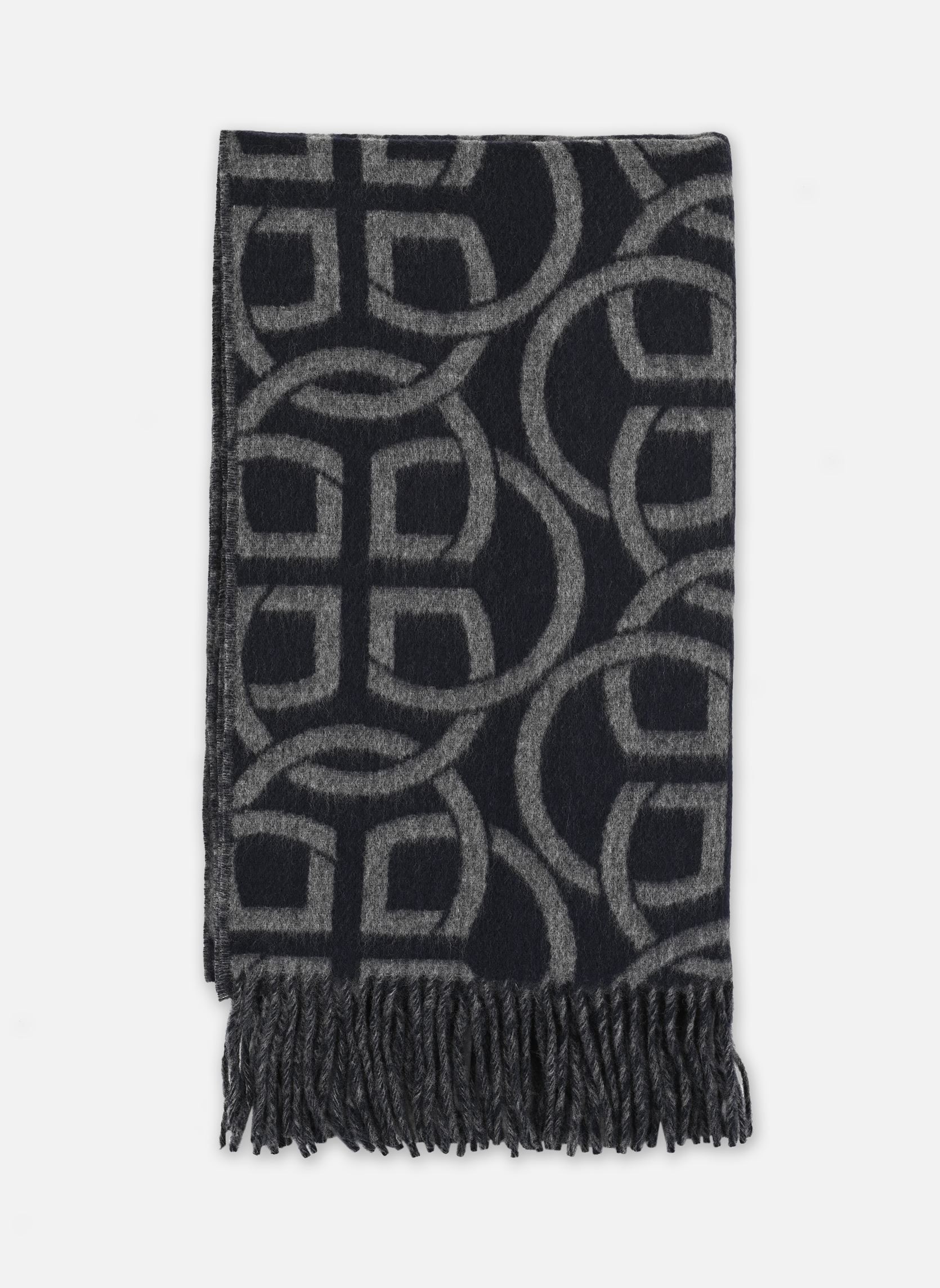 Sjaals G Pattern Wool Scarf dames blauw GANT Sjaals G Pattern Wool Scarf dames blauw BLEU NUIT