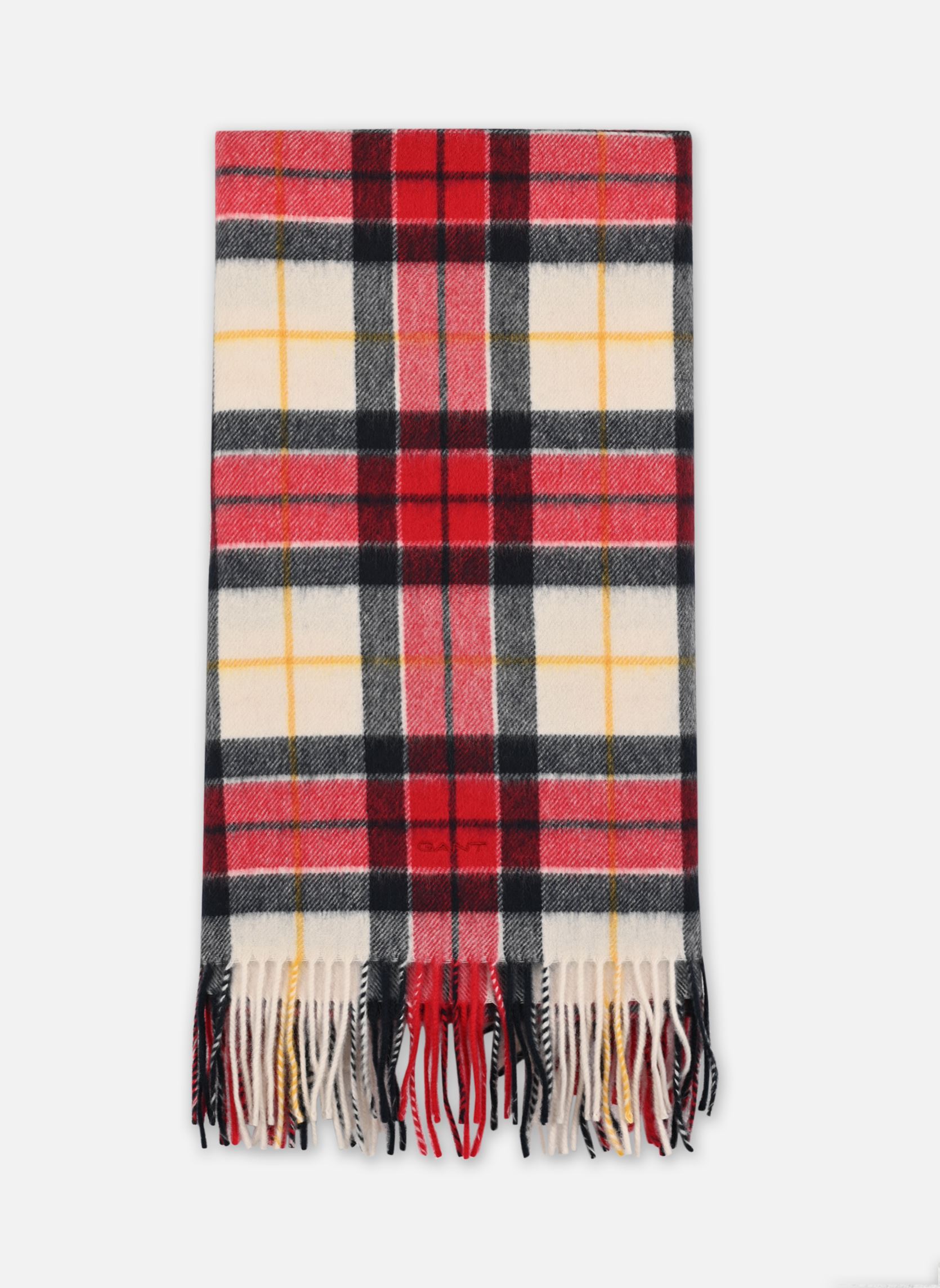 Echarpes Checked Wool Scarf femme rouge GANT Echarpes Checked Wool Scarf femme rouge ROUGE PALE