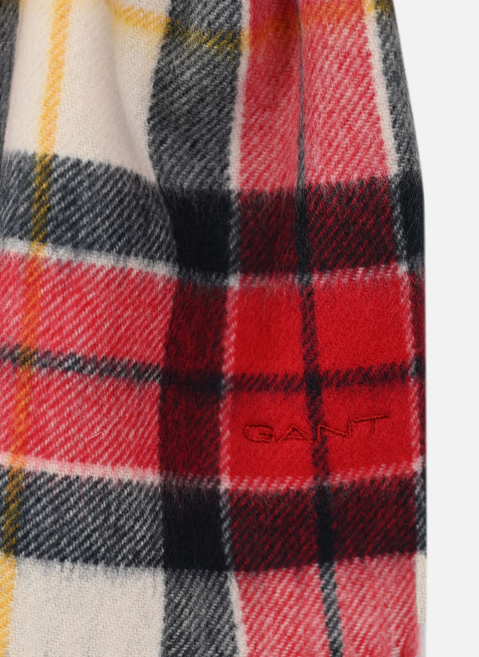 Echarpes Checked Wool Scarf femme rouge GANT Echarpes Checked Wool Scarf femme rouge ROUGE PALE