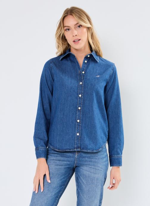 GANT Lange mouw overhemden Reg Denim Shirt dames blauw