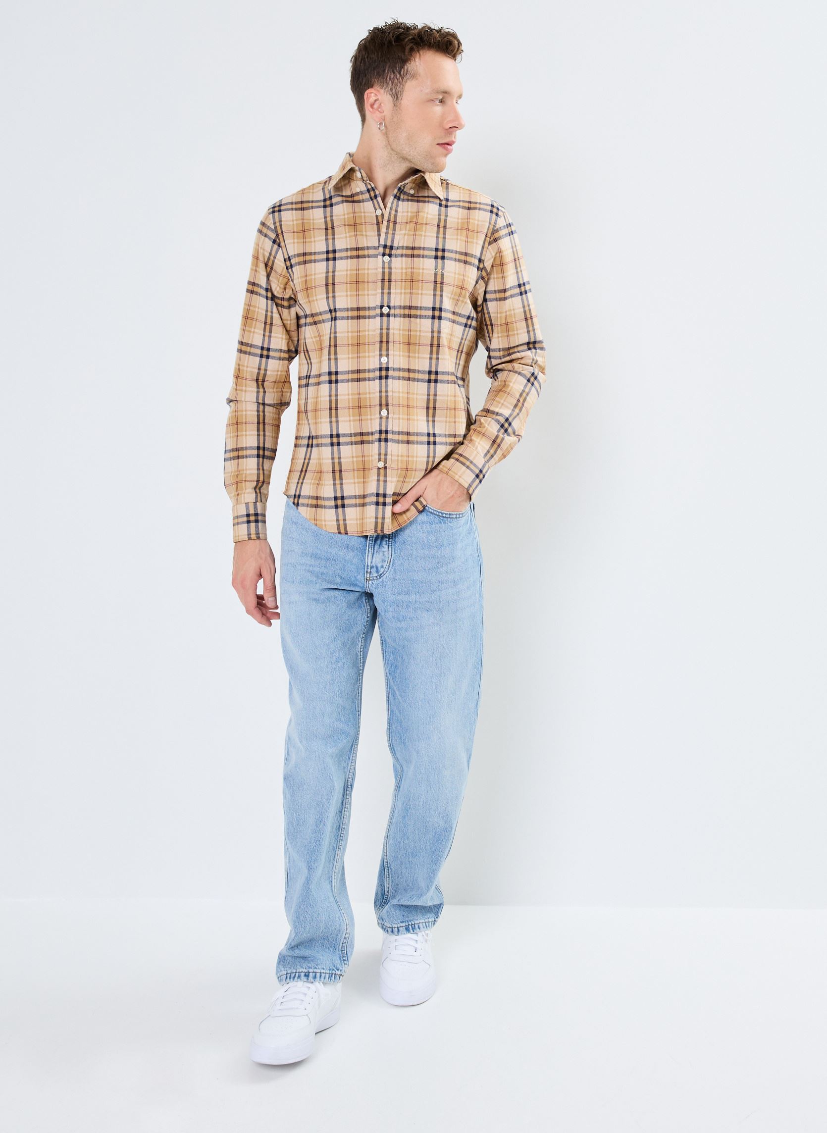 Camicie Reg Jaspe Flannel Plaid Shirt uomo marrone GANT Camicie Reg Jaspe Flannel Plaid Shirt uomo marrone BRONZE FONCE
