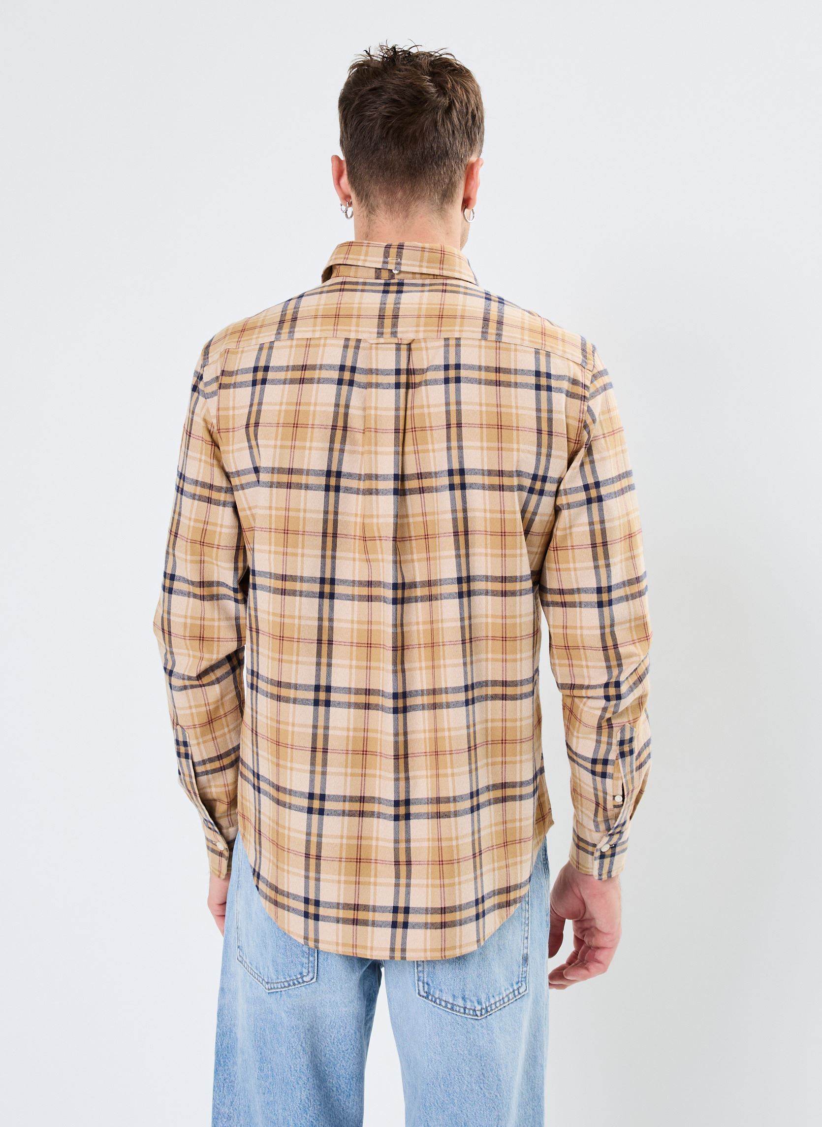Camicie Reg Jaspe Flannel Plaid Shirt uomo marrone GANT Camicie Reg Jaspe Flannel Plaid Shirt uomo marrone BRONZE FONCE