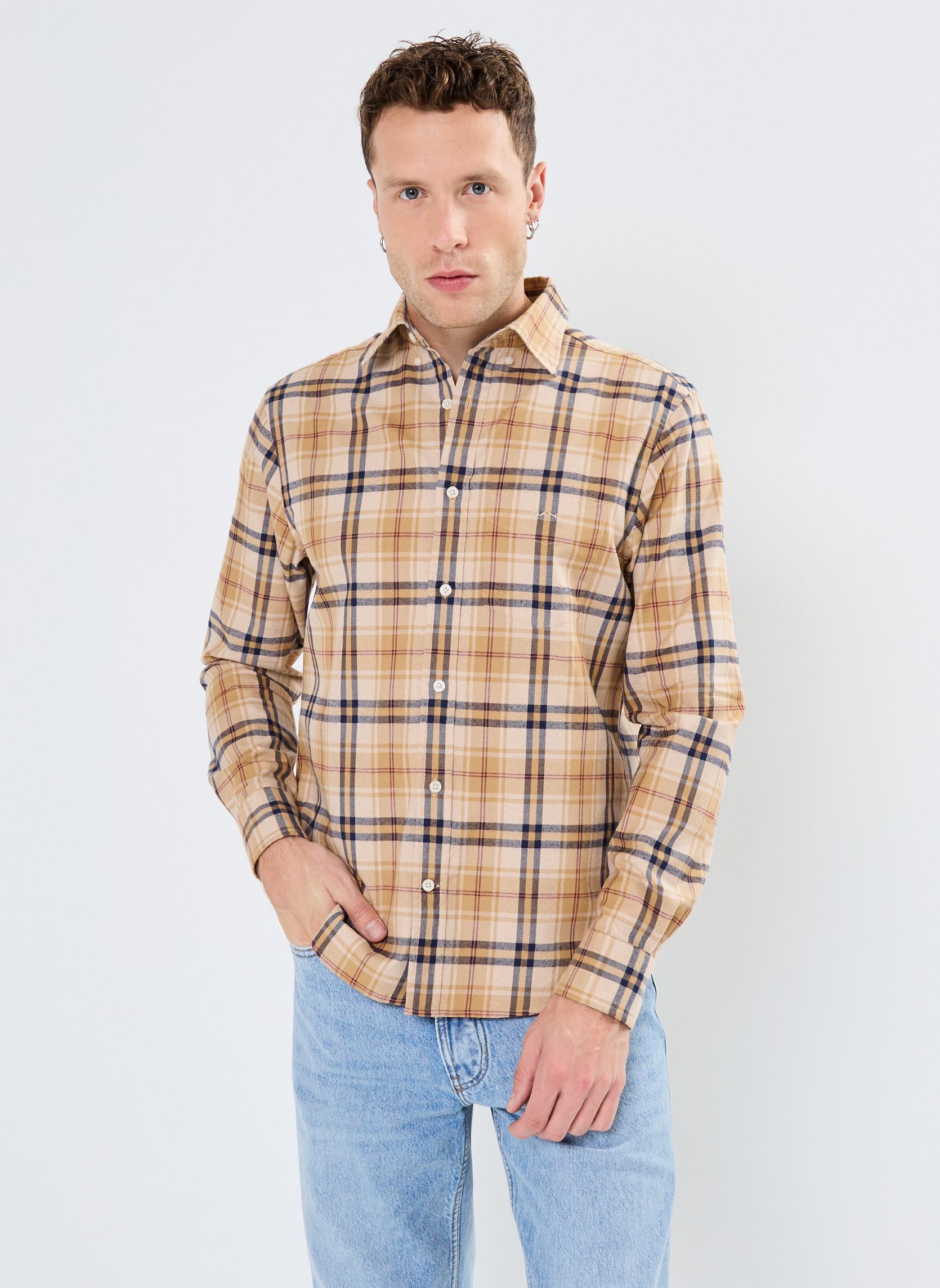 Vêtements GANT Reg Jaspe Flannel Plaid Shirt pour Accessoires