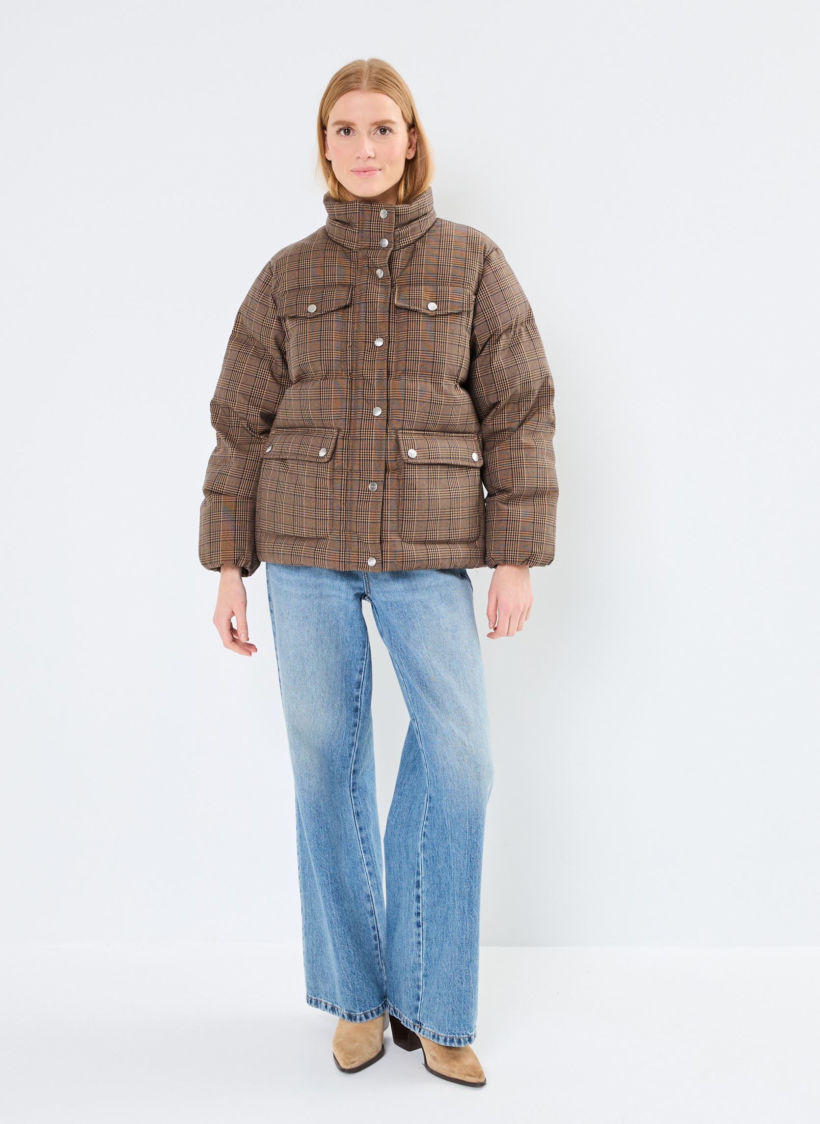 Gewatteerde jassen Padded Checked Jacket dames bruin GANT Gewatteerde jassen Padded Checked Jacket dames bruin NOIR