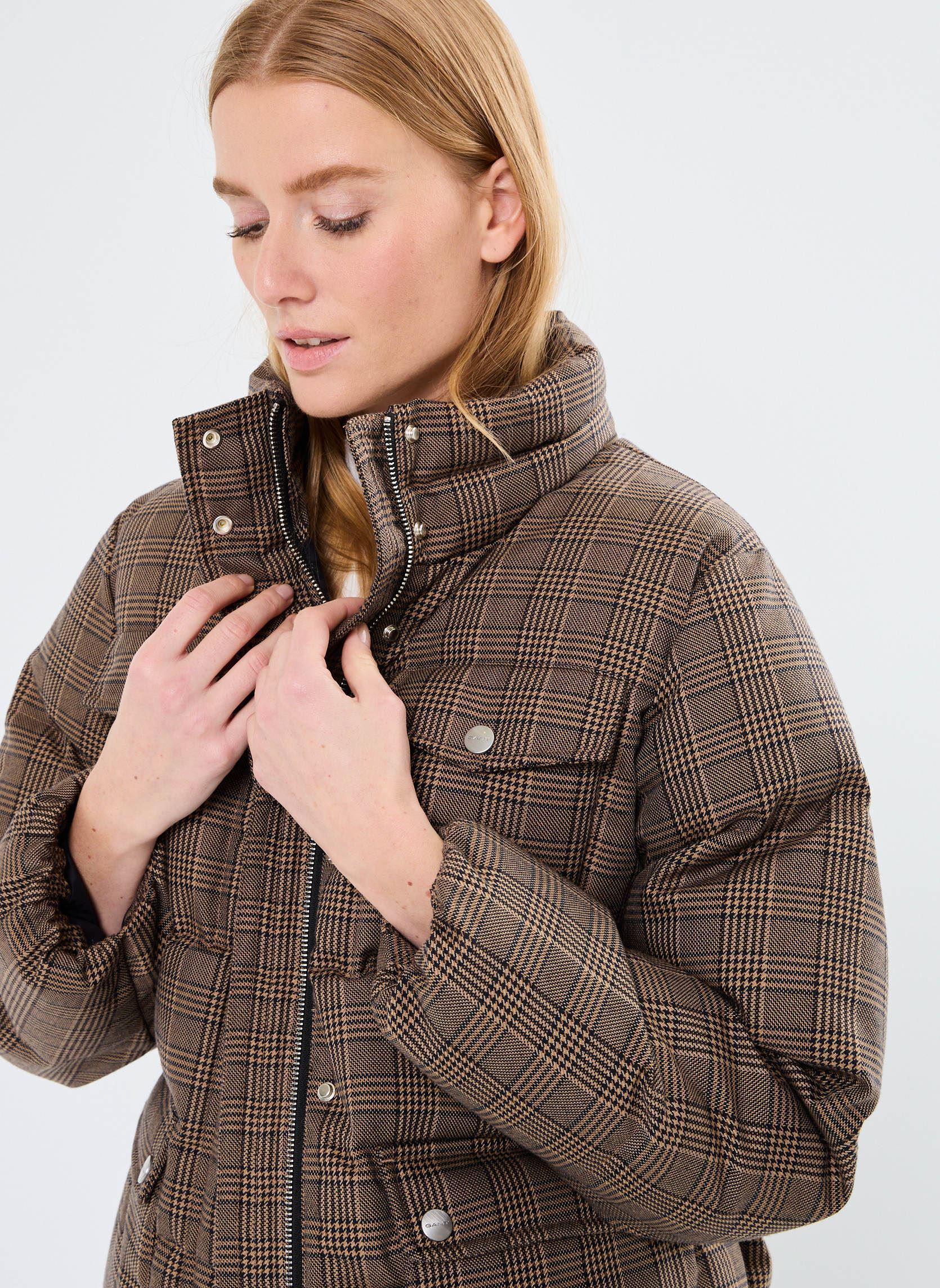 Gewatteerde jassen Padded Checked Jacket dames bruin GANT Gewatteerde jassen Padded Checked Jacket dames bruin NOIR