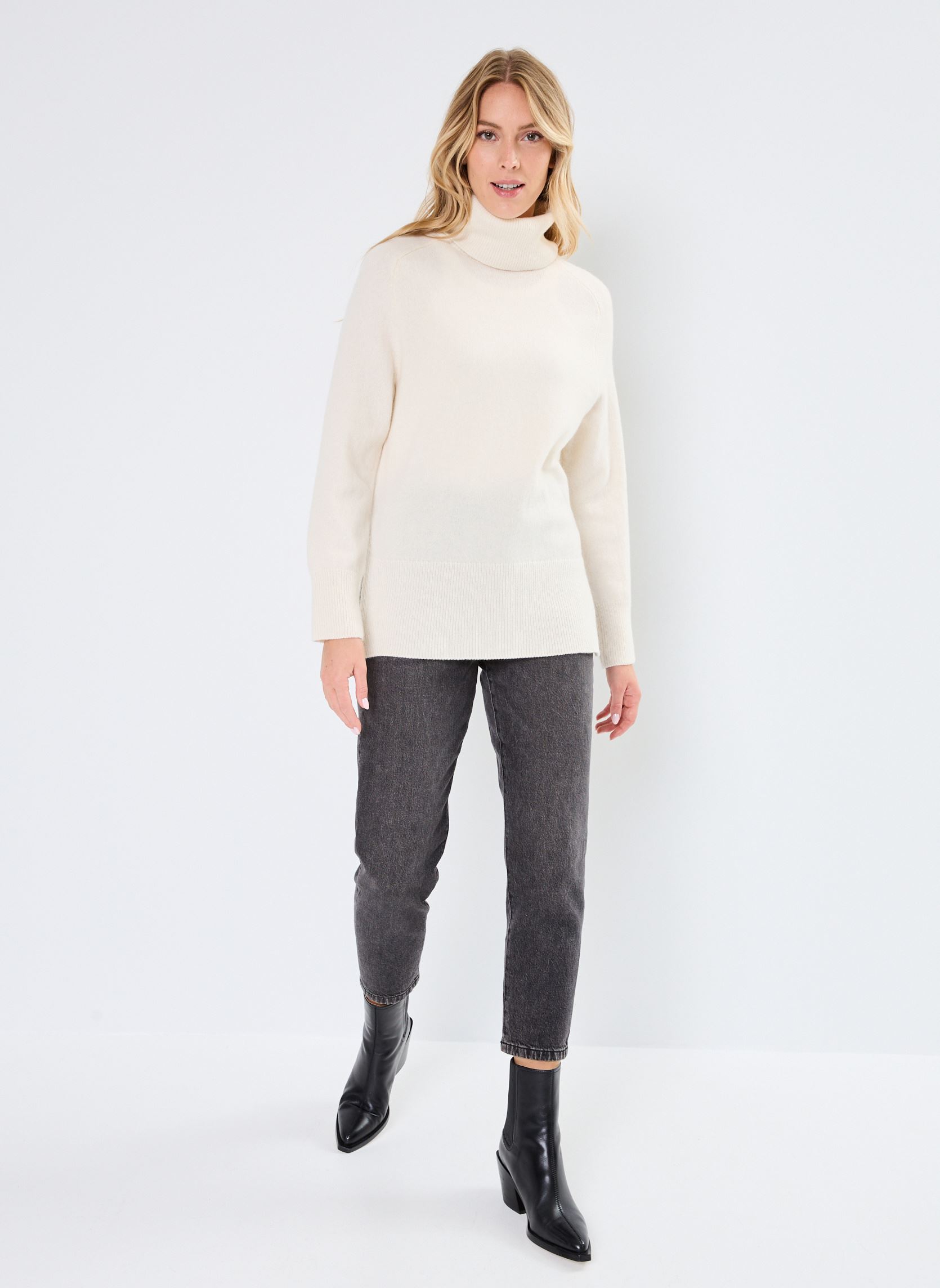 Pulls Herringbone Detail Rollneck femme blanc GANT Pulls Herringbone Detail Rollneck femme blanc CREME