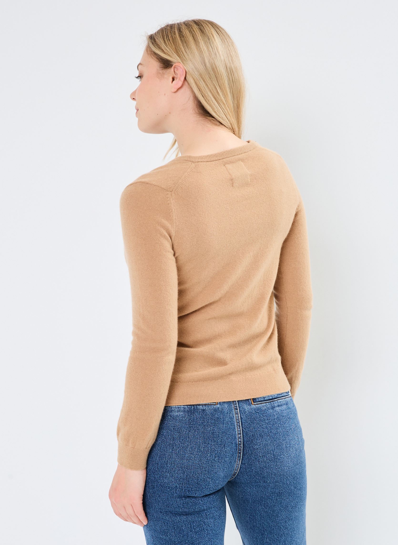 Maglioni Extrafine Lambswool V-Neck donna beige GANT Maglioni Extrafine Lambswool V-Neck donna beige BRONZE FONCE