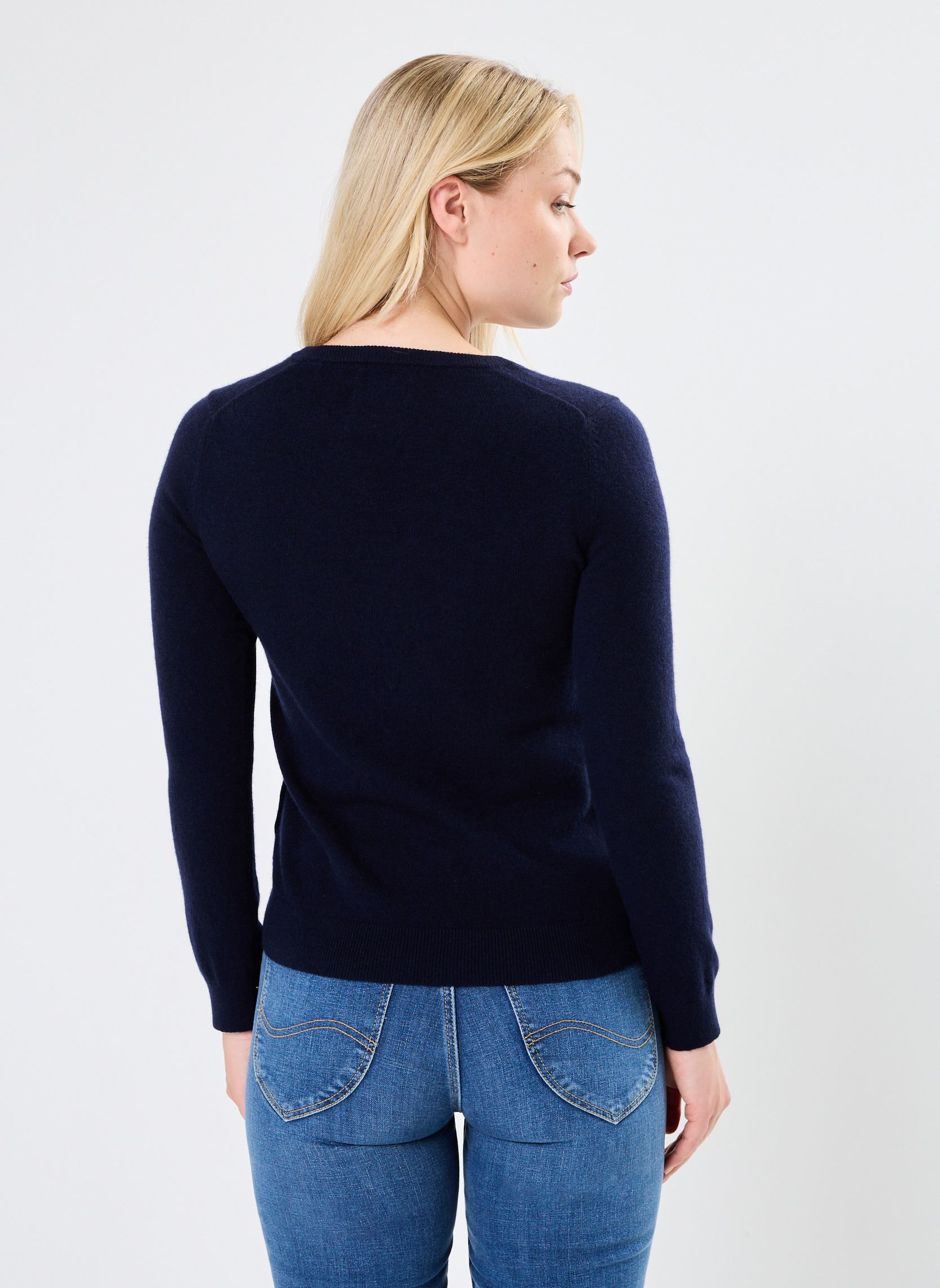 Pulls Extrafine Lambswool V-Neck femme bleu GANT Pulls Extrafine Lambswool V-Neck femme bleu BLEU NUIT