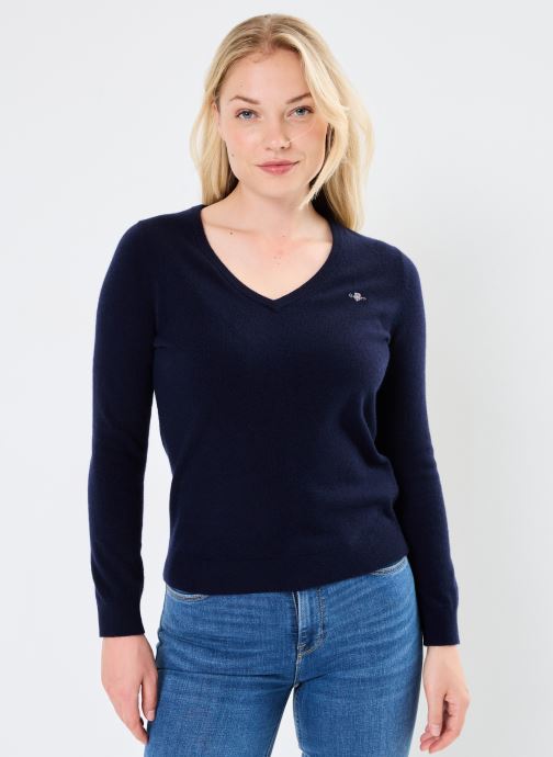 GANT Pulls Extrafine Lambswool V-Neck femme bleu