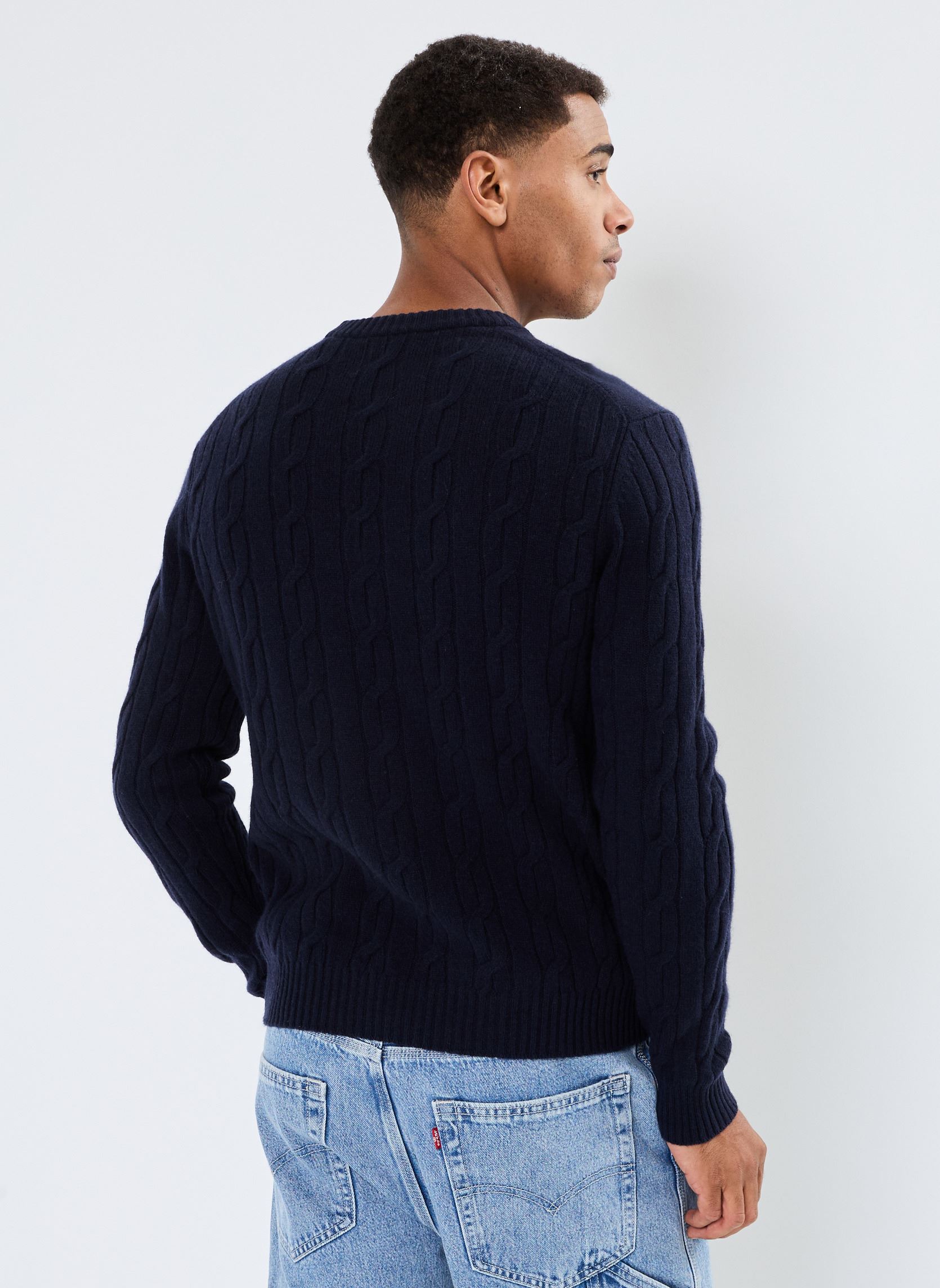 Maglioni Lambswool Cable C-Neck uomo blu GANT Maglioni Lambswool Cable C-Neck uomo blu BLEU NUIT