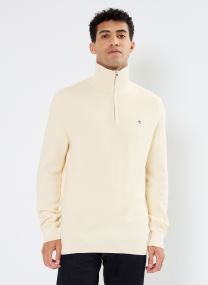 Pulls Cotton Micro Textured Half Zip homme blanc