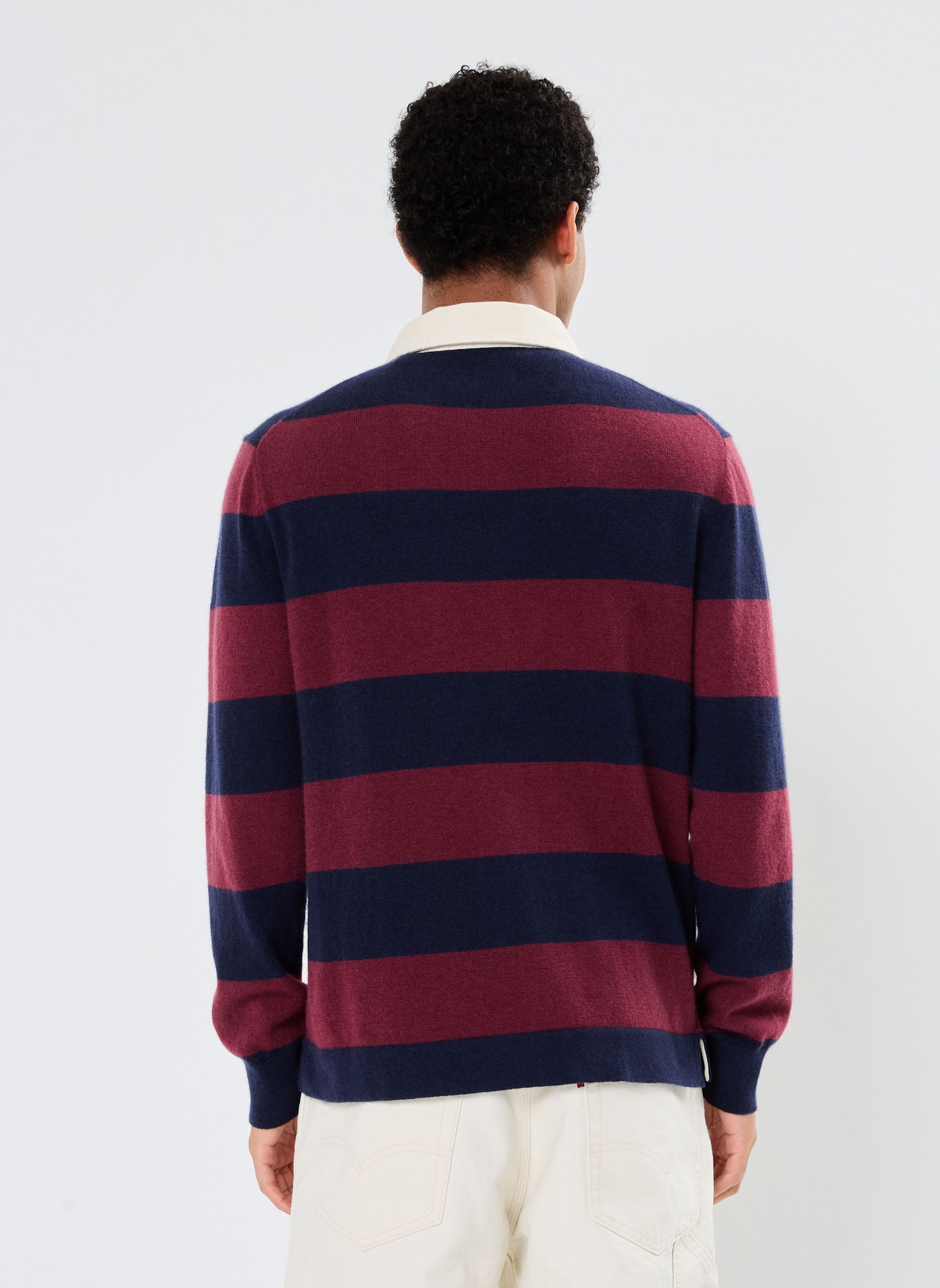 Pulls Extrafine Lambswool Striped Rugger homme bleu GANT Pulls Extrafine Lambswool Striped Rugger homme bleu MARINE