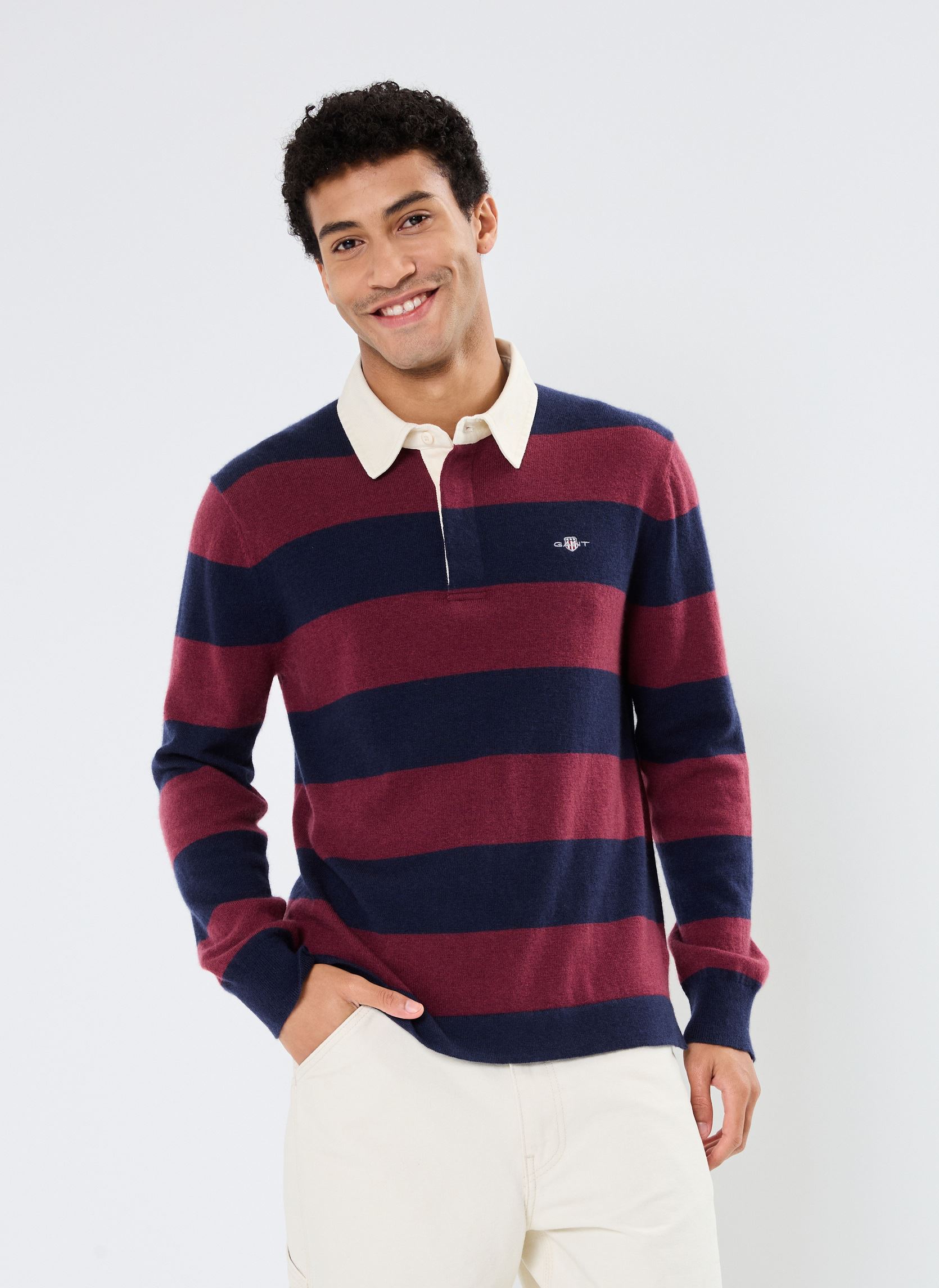 Vêtements GANT Extrafine Lambswool Striped Rugger pour Accessoires