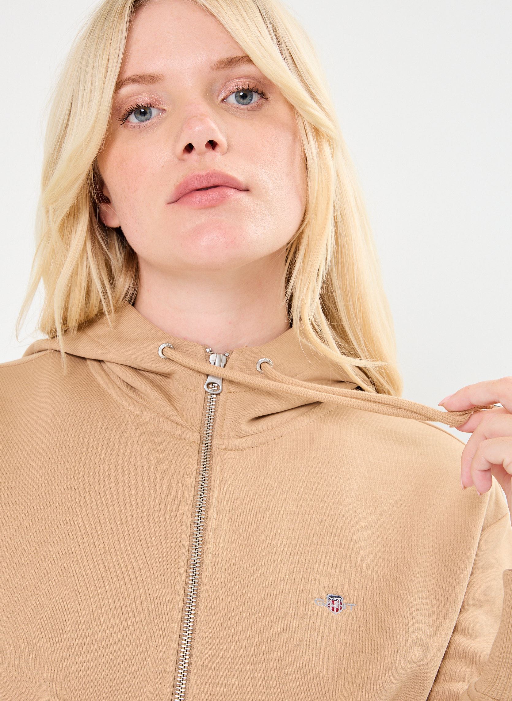 Sweaters met rits Shield Zip Hoodie dames beige GANT Sweaters met rits Shield Zip Hoodie dames beige BRONZE FONCE