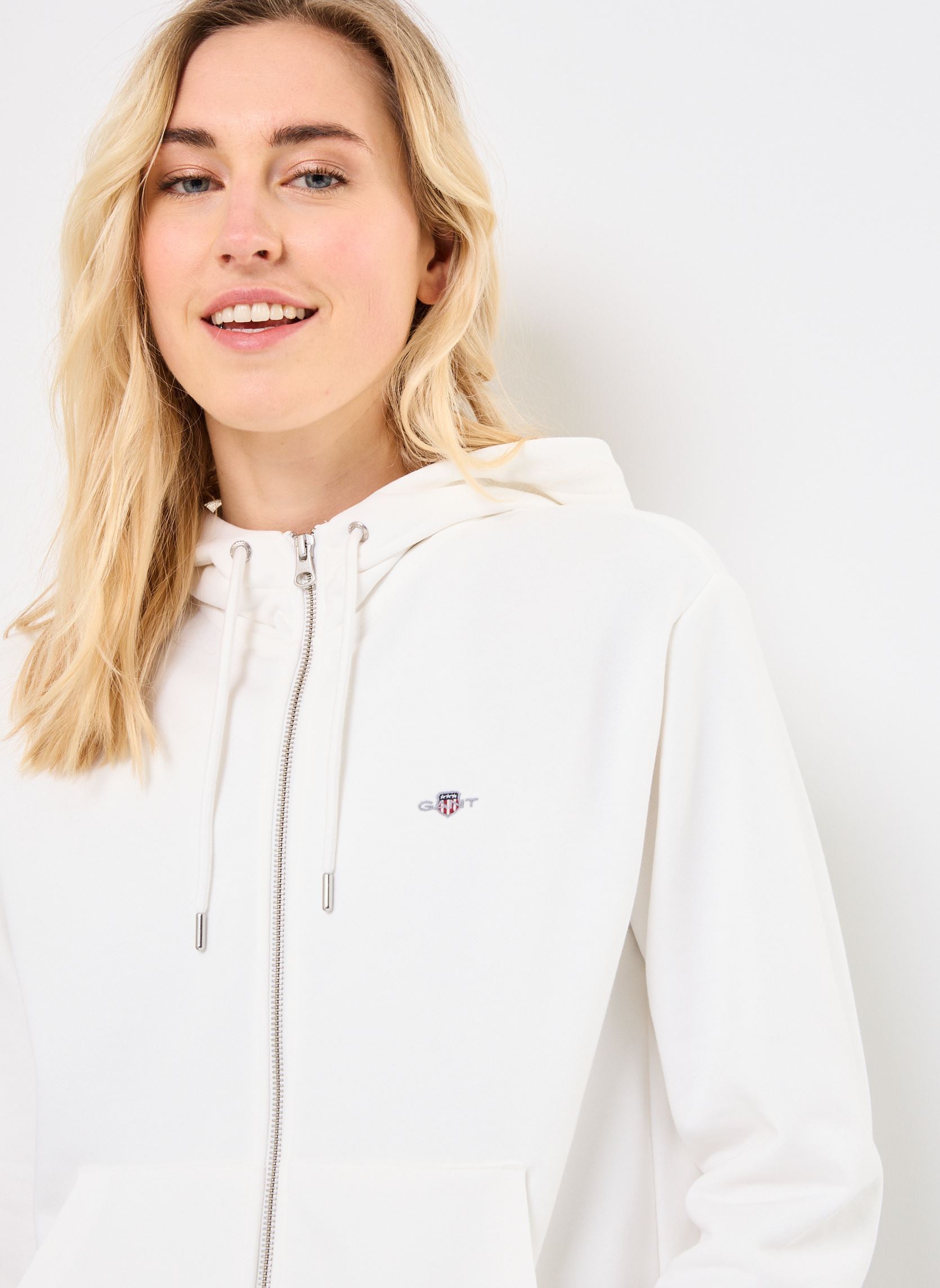 Bestel GANT Sweaters met rits Shield Zip Hoodie dames wit | België