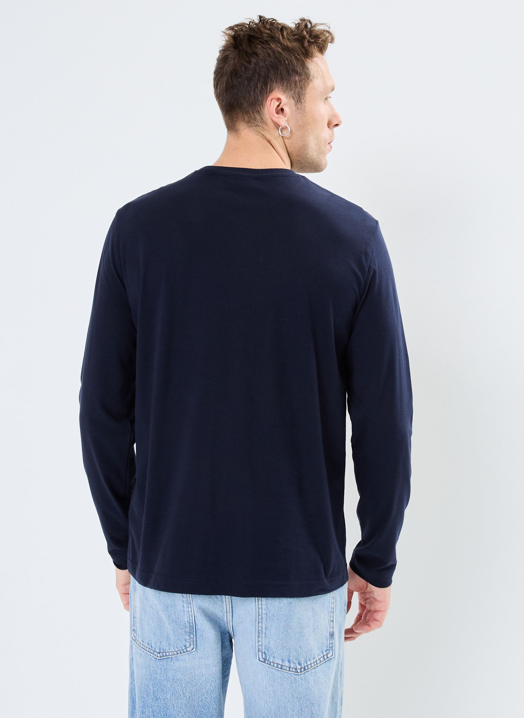 T-shirt a maniche lunghe Reg Shield Ls T-Shirt uomo blu GANT T-shirt a maniche lunghe Reg Shield Ls T-Shirt uomo blu Bleu nuit