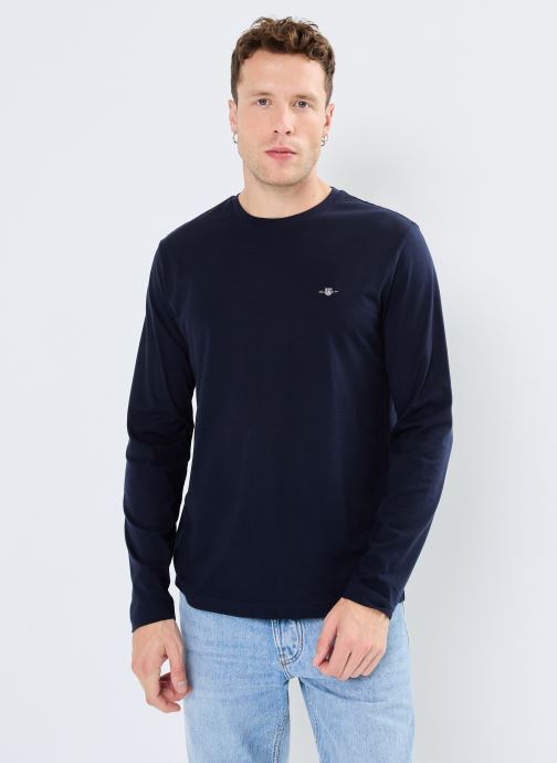 GANT T-shirts met lange mouwen Reg Shield Ls T-Shirt heren blauw