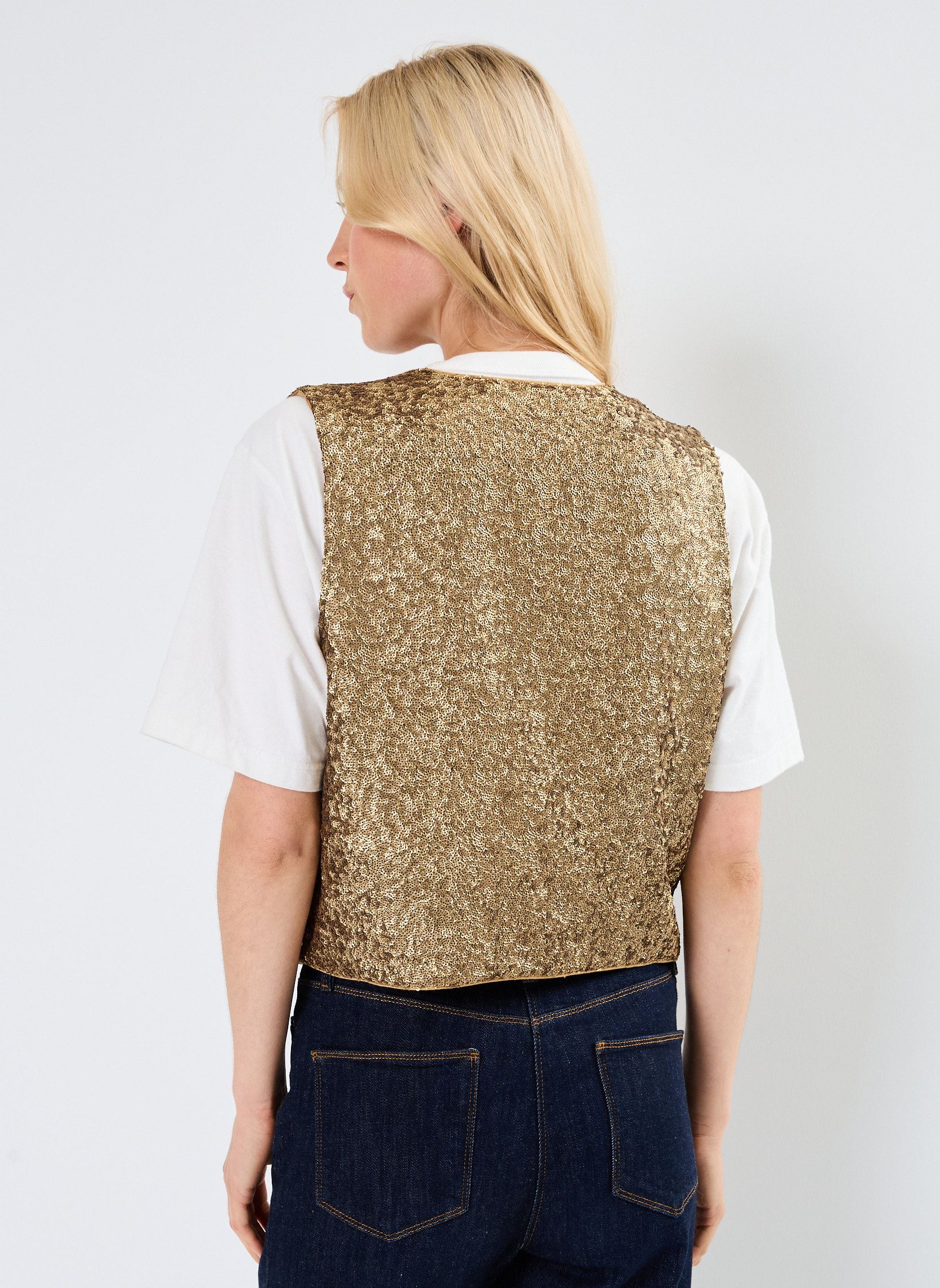 Bodywarmer Vim TPA4 PL3 dames goud en brons Leon & Harper Bodywarmer Vim TPA4 PL3 dames goud en brons GOLD