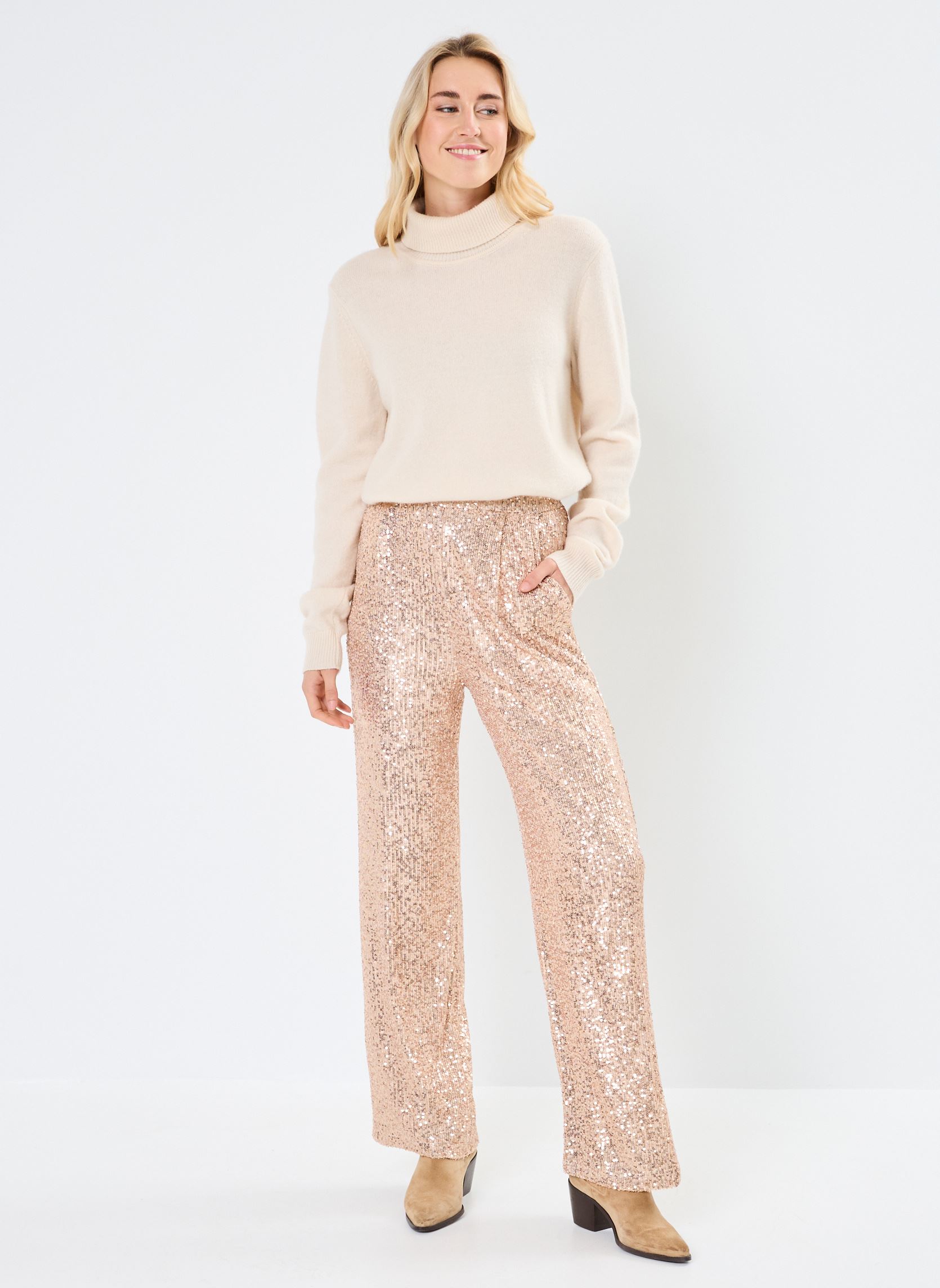 Pantalons larges Octave femme or et bronze Grace & Mila Pantalons larges Octave femme or et bronze Or